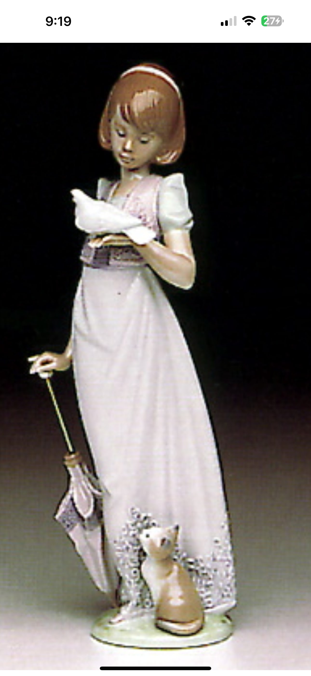 Original Lladro "Summer Stroll’ porcelain 9&1/2 inches figurine 7611 pattern w/box (1 of 6)