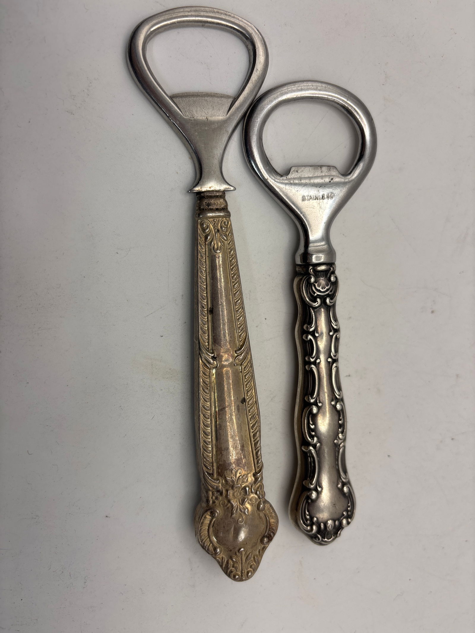 Two vintage sterling silver handled bottle openers; 94 grams total weight (1 of 6)