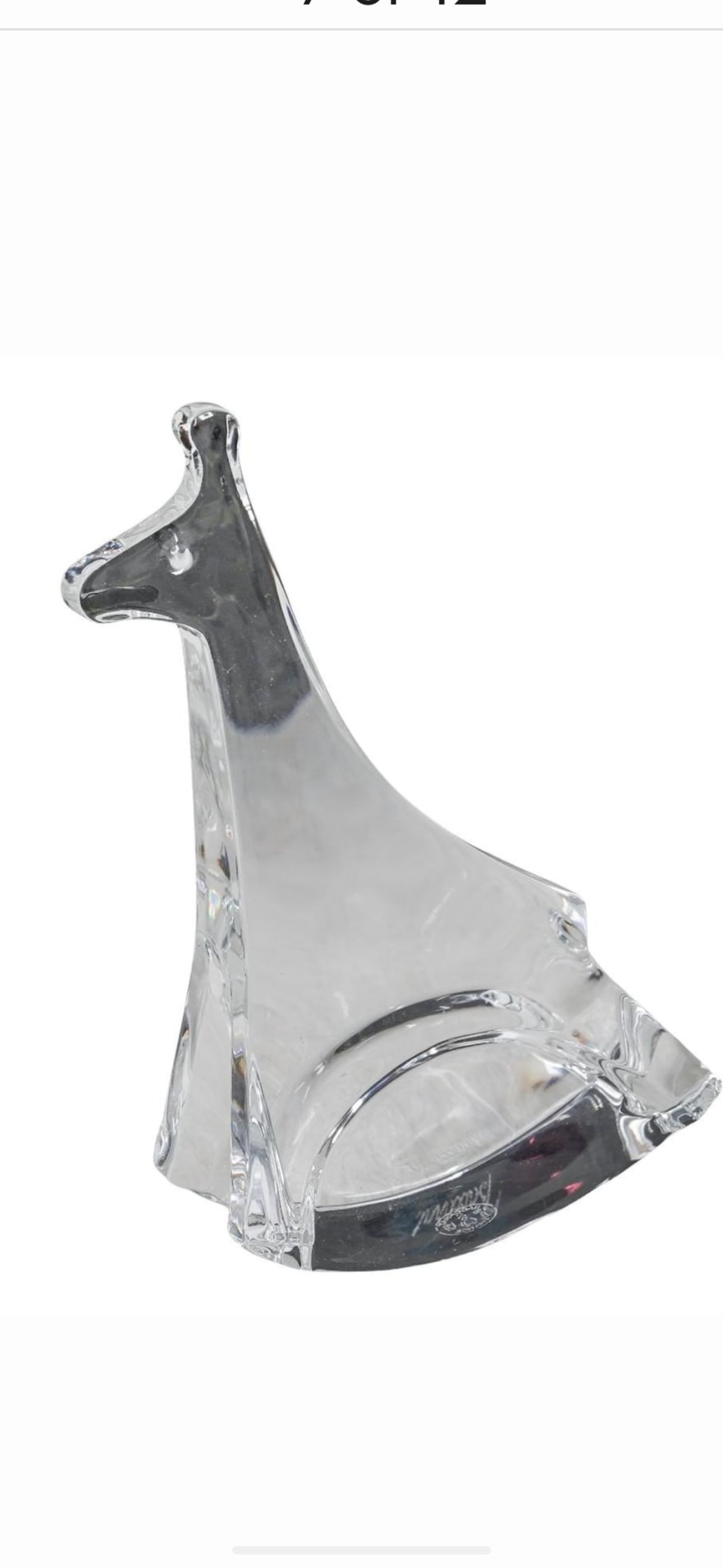 Baccarat French fine  "Rocking Giraffe’  Crystal Paperweight4&1/4 inch figurine (1 of 6)