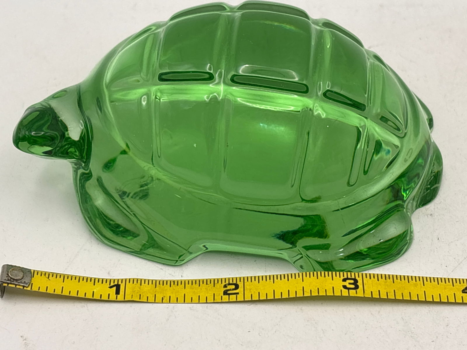 Vintage signed Baccarat French green crystal 4 inch turtle paperweight/sculpture (1 of 7)