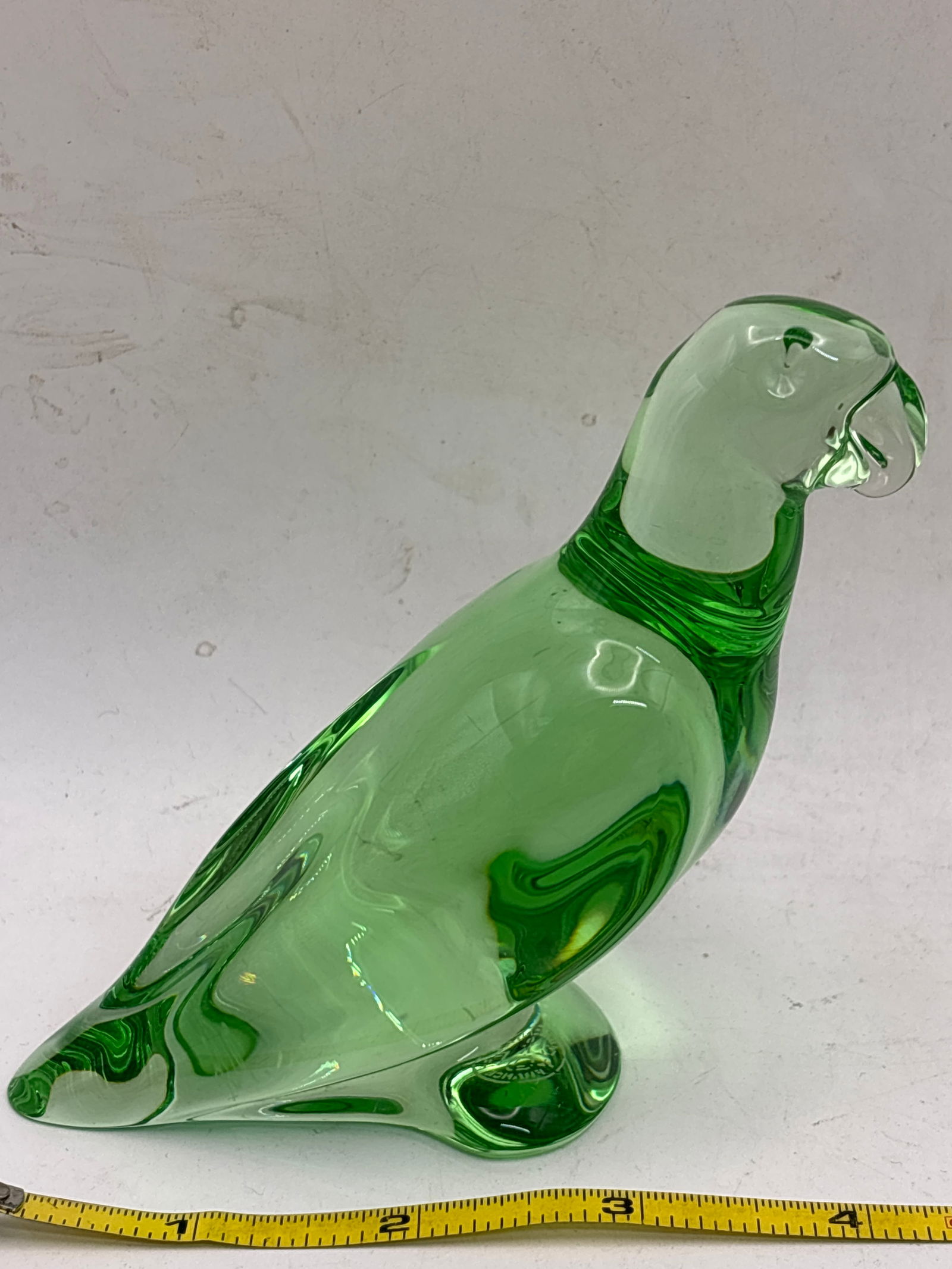 Vintage parrot form signed Baccarat French green crystal 4 inch paperweight/sculpture (1 of 7)