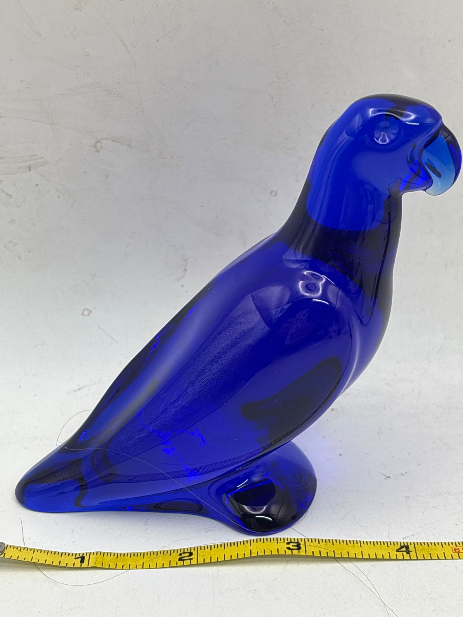Vintage form signed Baccarat French cobalt blue crystal 4 inch paperweight/sculpture (1 of 7)