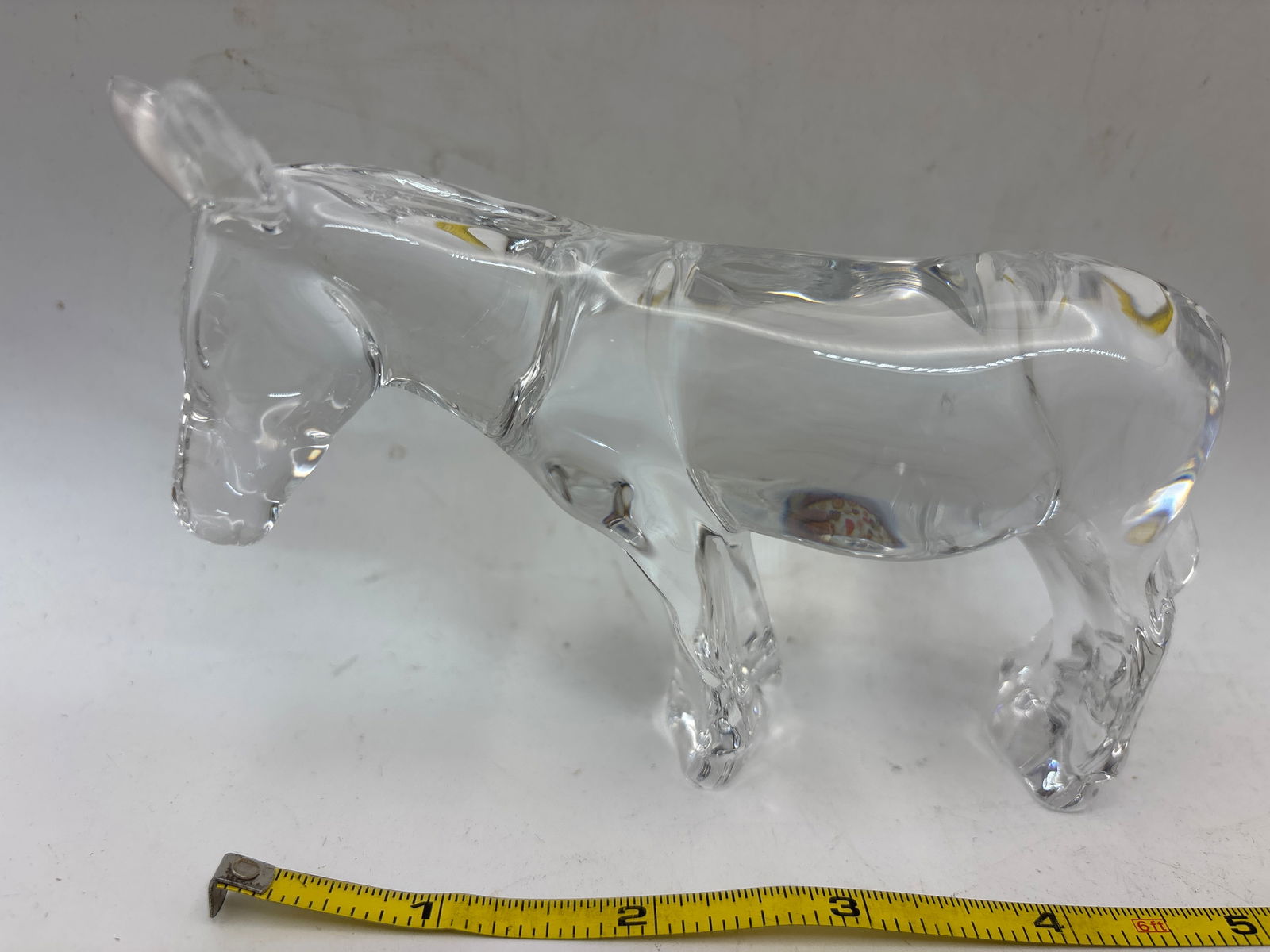 Vintage donkey form signed Baccarat French clear crystal 5 inch paperweight/sculpture (1 of 6)