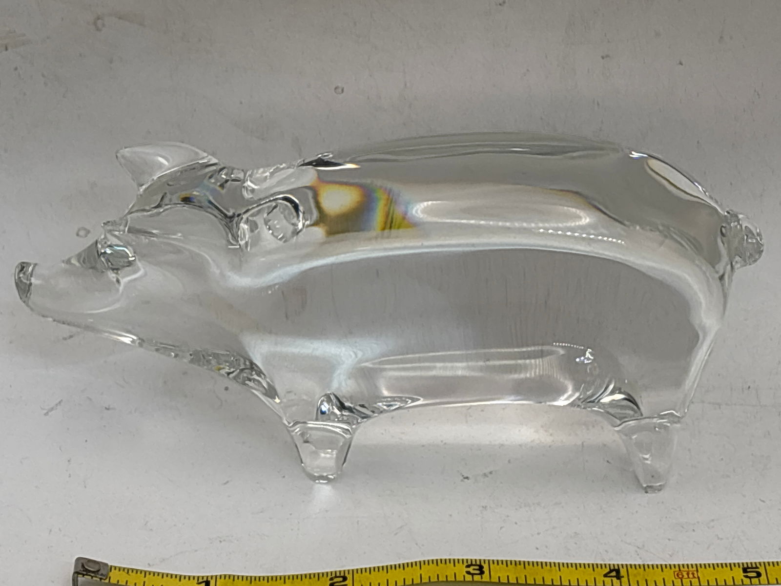 Vintage pig form signed Baccarat French clear crystal 5 inch paperweight/sculpture (1 of 7)