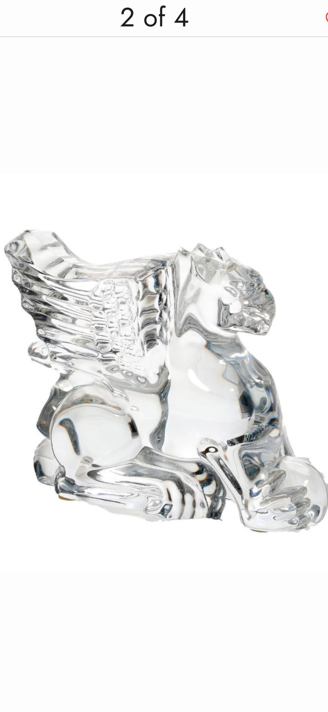 Vintage winged Griffin (Gryphon) signed Baccarat French clear crystal 5.5inch paperweight/sculpture (1 of 4)