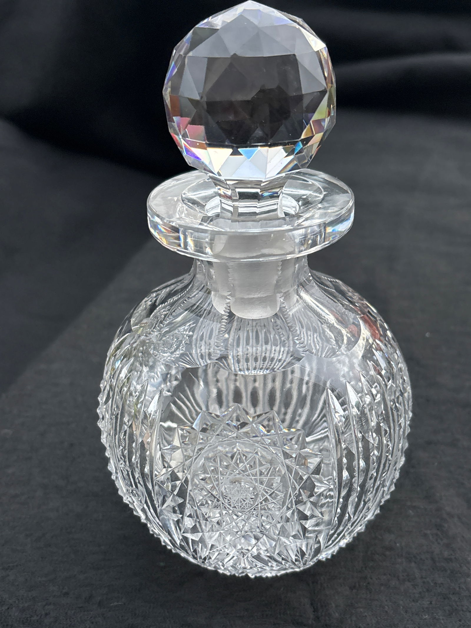 Large Antique brilliant period cut crystal 7 inch cologne bottle (1 of 6)