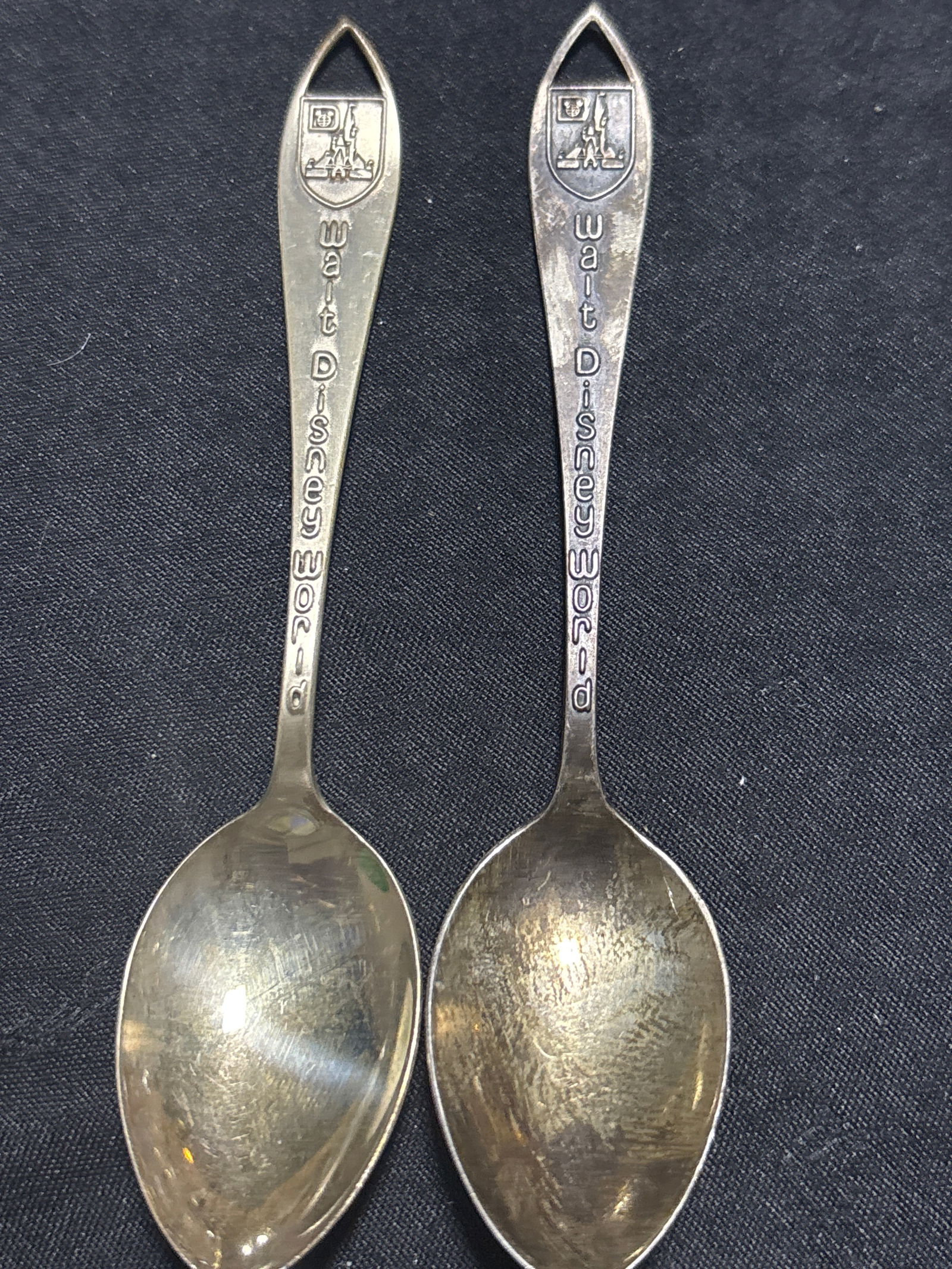 Two vintage small Walt Disney World 4 inch souvenir spoons; 19 grams (1 of 6)