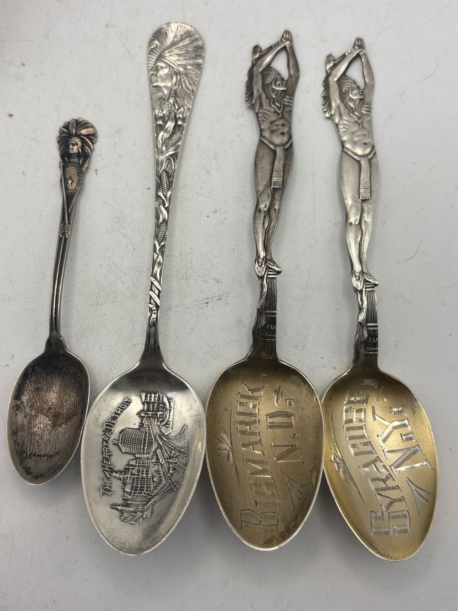 Four Native American Sterling silver souvenir spoons; 38 grams (1 of 9)
