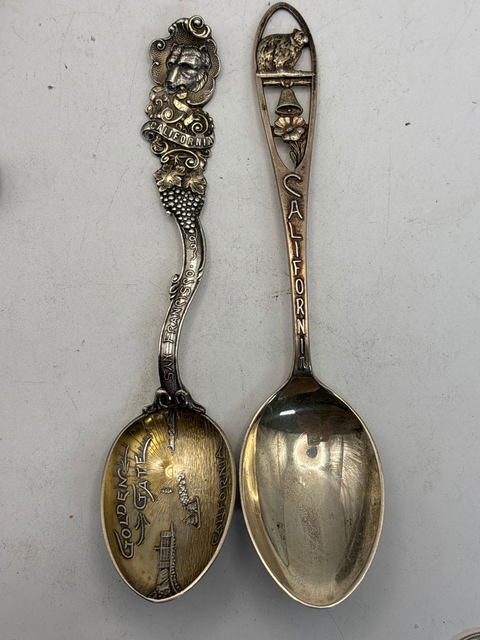 Two California solid sterling silver souvenir spoons; 46 grams (1 of 6)