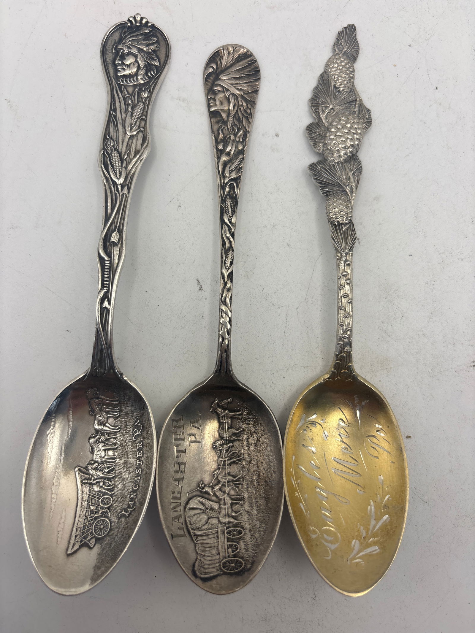 Three Pennsylvania Sterling silver souvenir spoons; 57 grams (1 of 7)