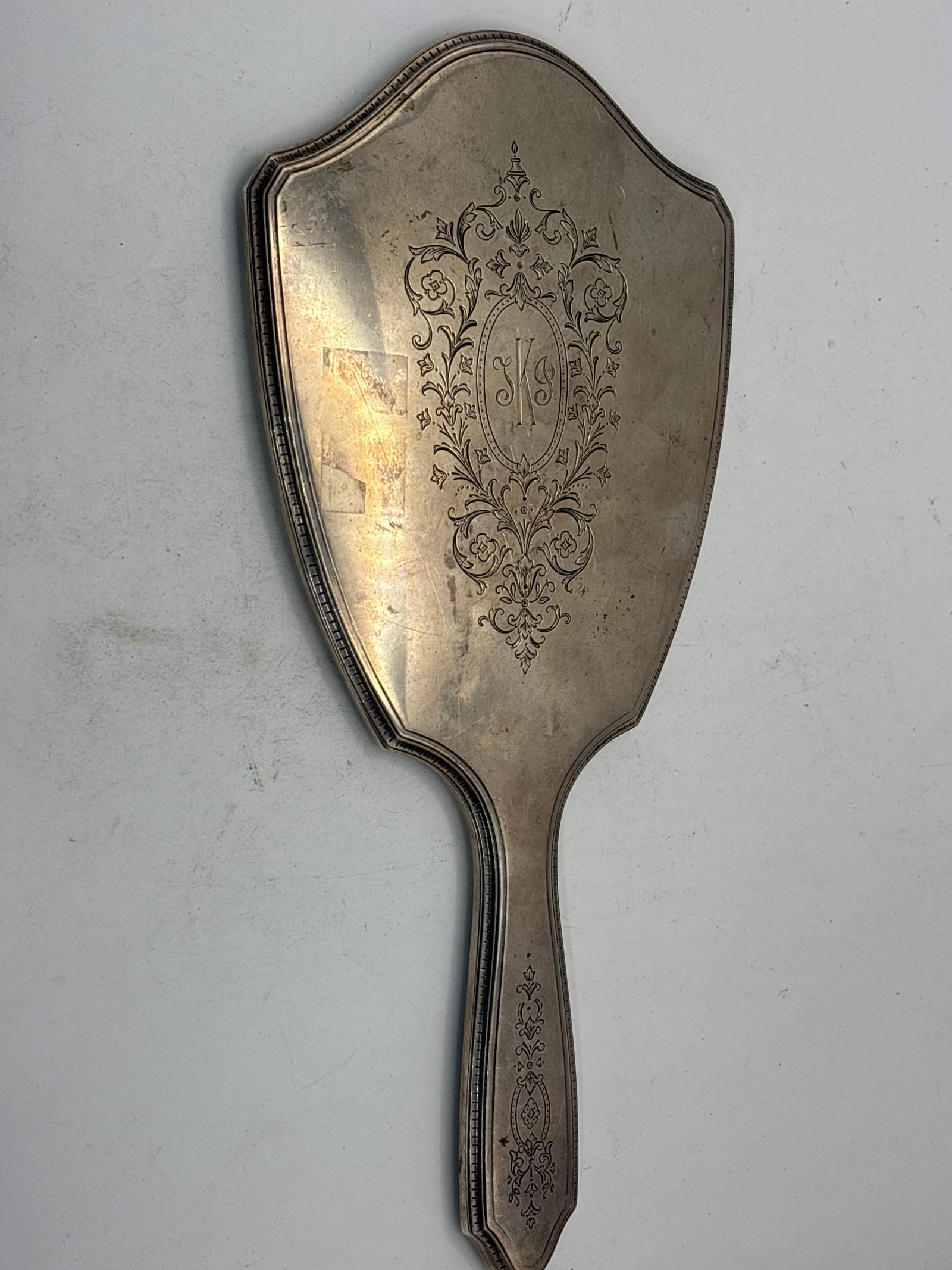 Tiffany & Co. Vict. Sterling silver 10&1/2 inch vanity hand mirror; heavy  398 inclusive (1 of 8)