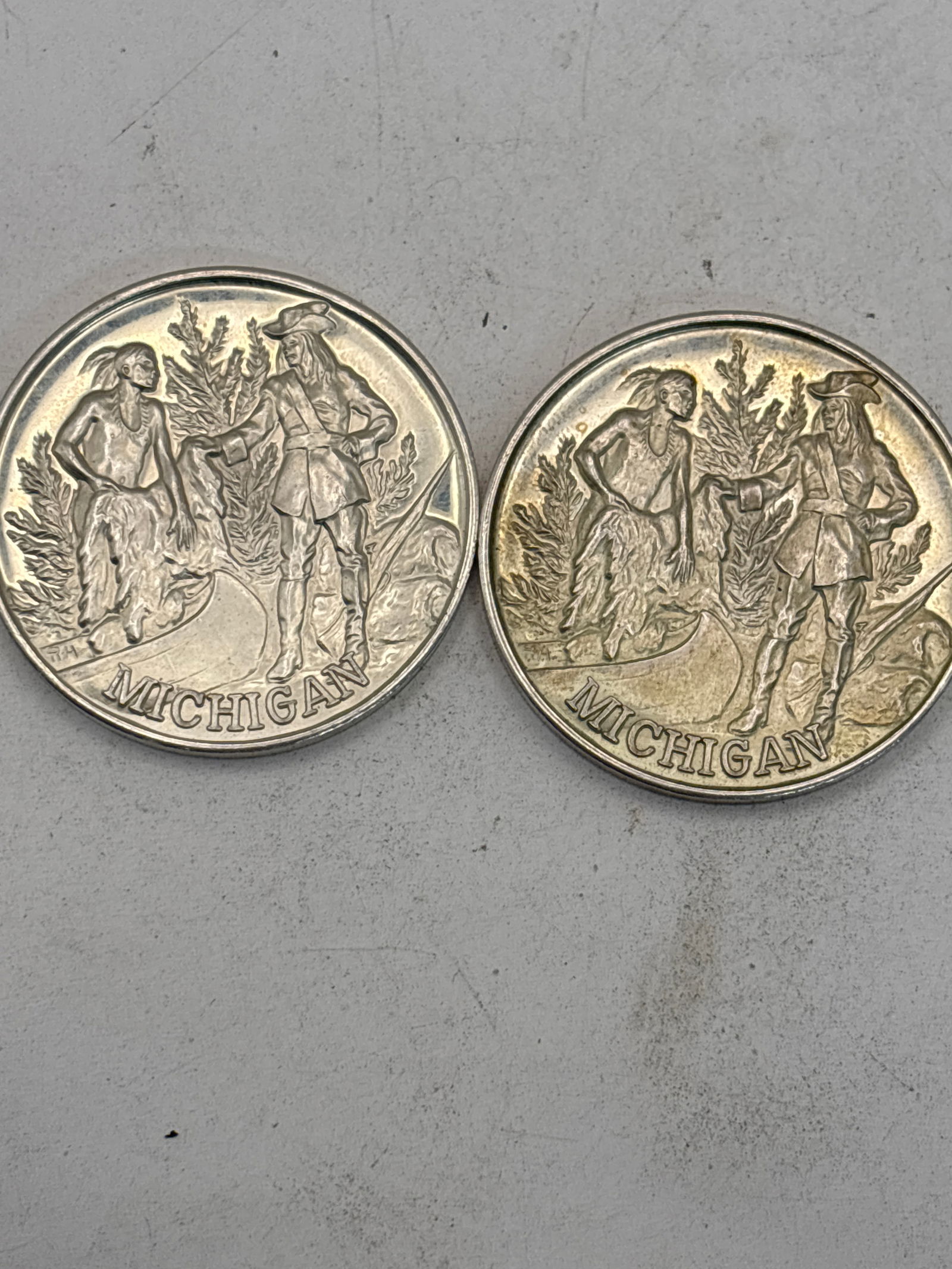 Two Sterling Michigan Bicentennial one Troy ounce silver coins (1 of 7)