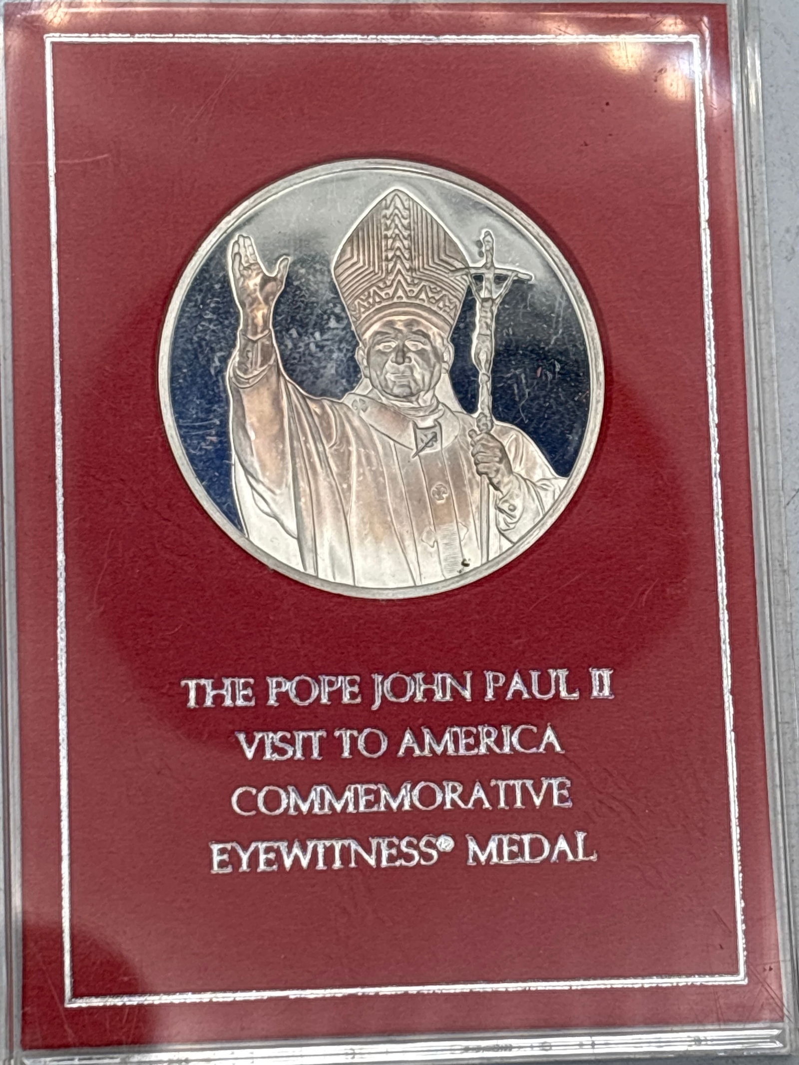 Encapsulated 1995 Pope America visit Sterling silver Commemorative coin (1 of 5)