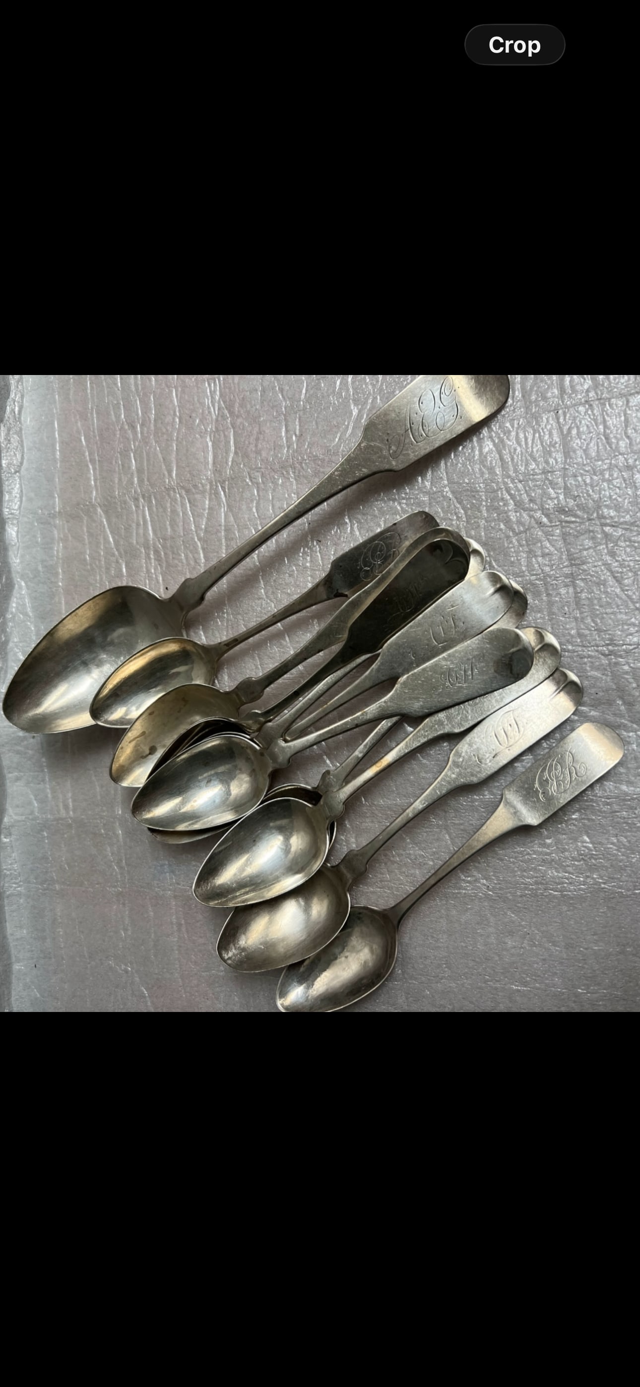 Set of 11 mid 19th C American Coin Silver spoons , 1800s 8.2 Oz (1 of 3)