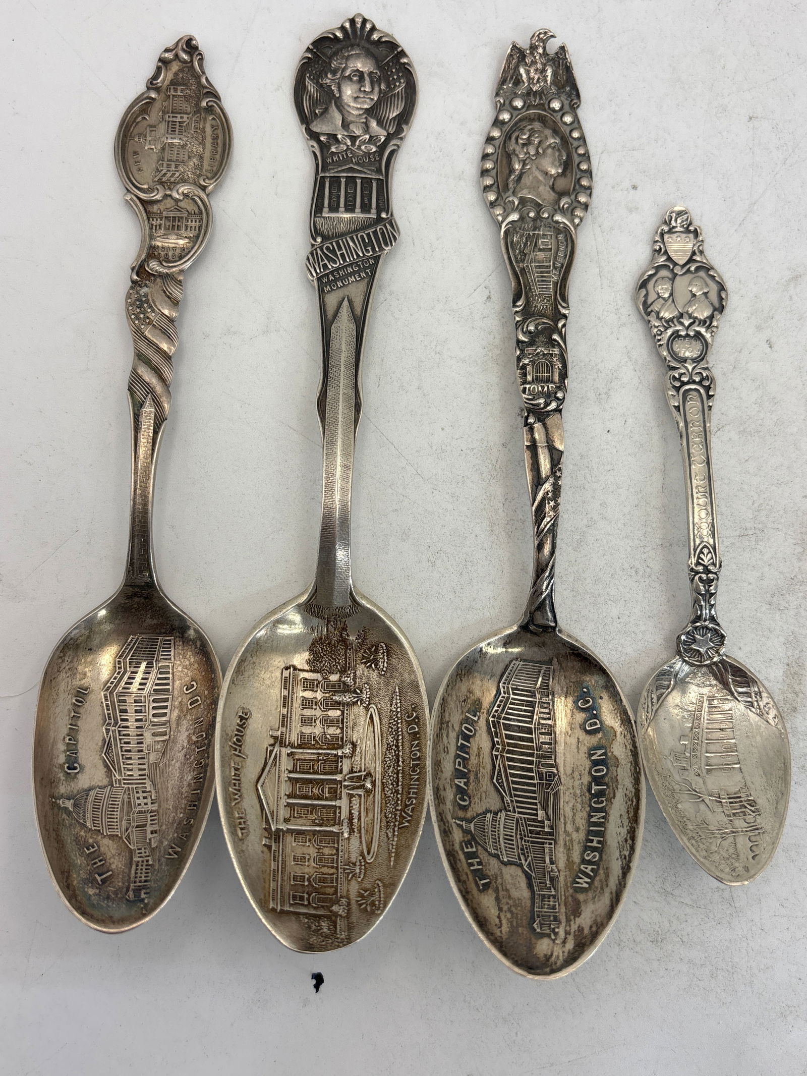 Four Quality Washington, DC Historical sterling silver souvenir spoons; 79 grams (1 of 13)