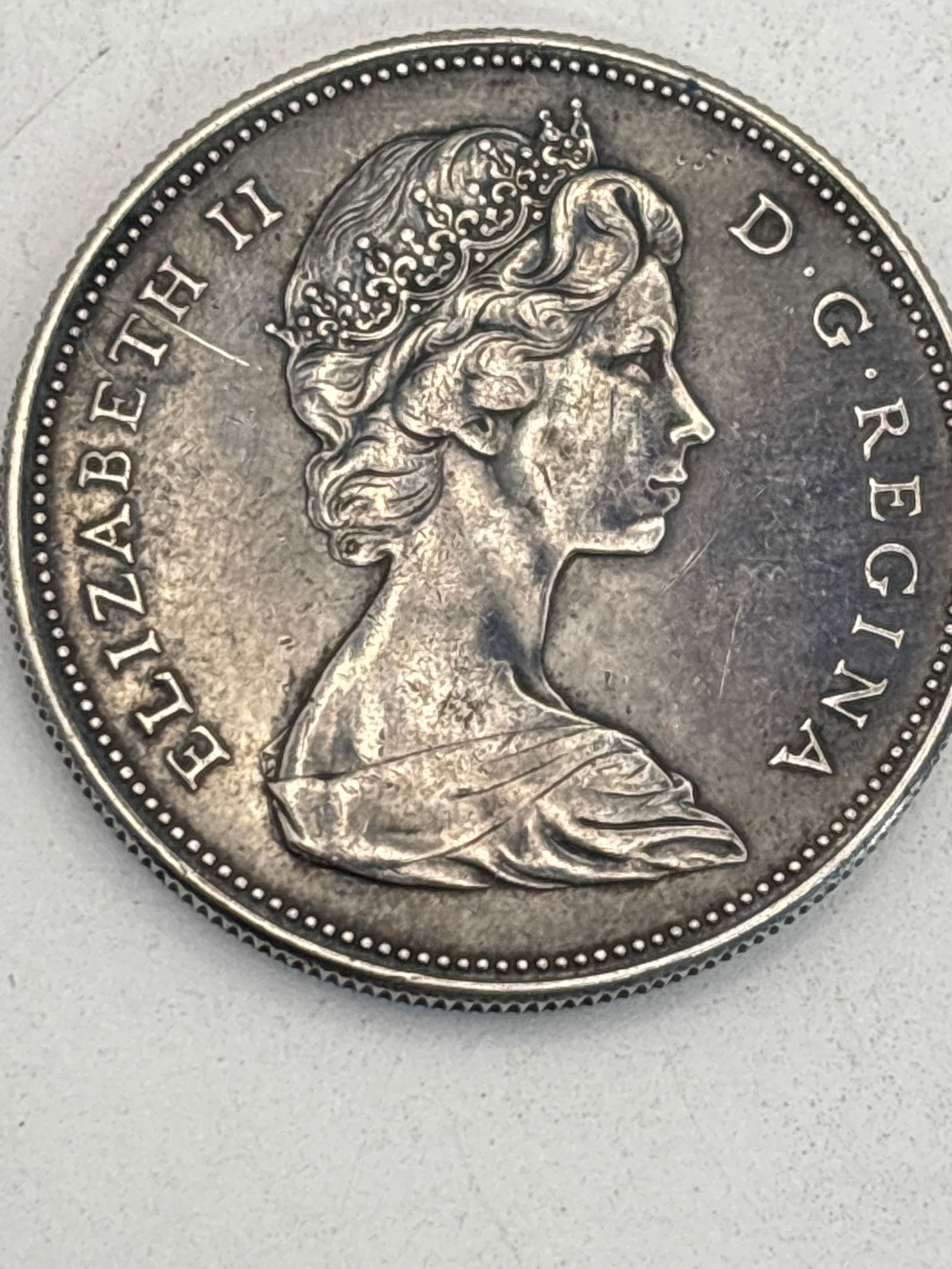 Vintage original Elizabeth II Canada 1867-1967 silver dollar coin (1 of 4)