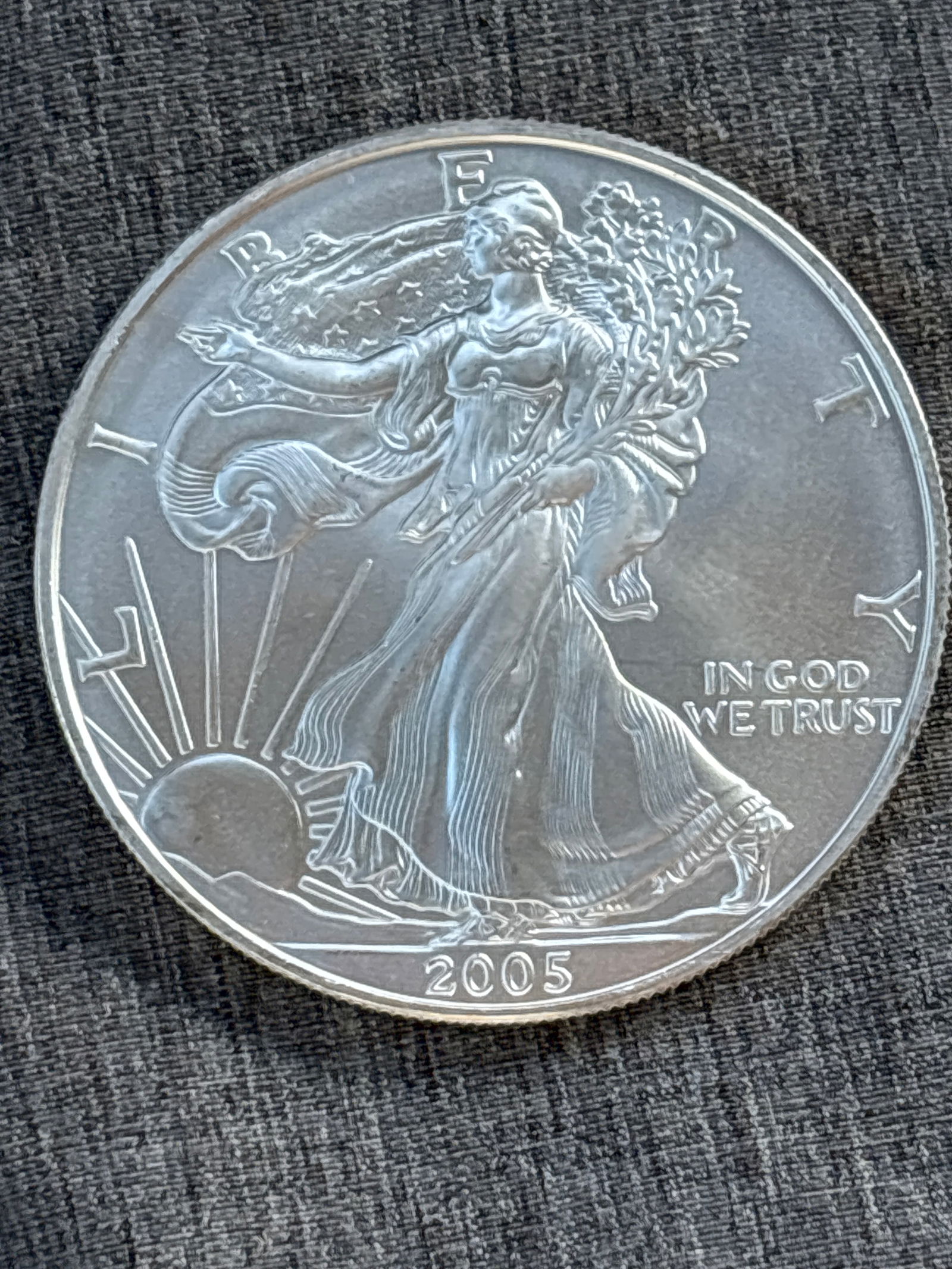 2005 Silver Eagle one ounce bullion .999 fine silver $1 coin (1 of 5)