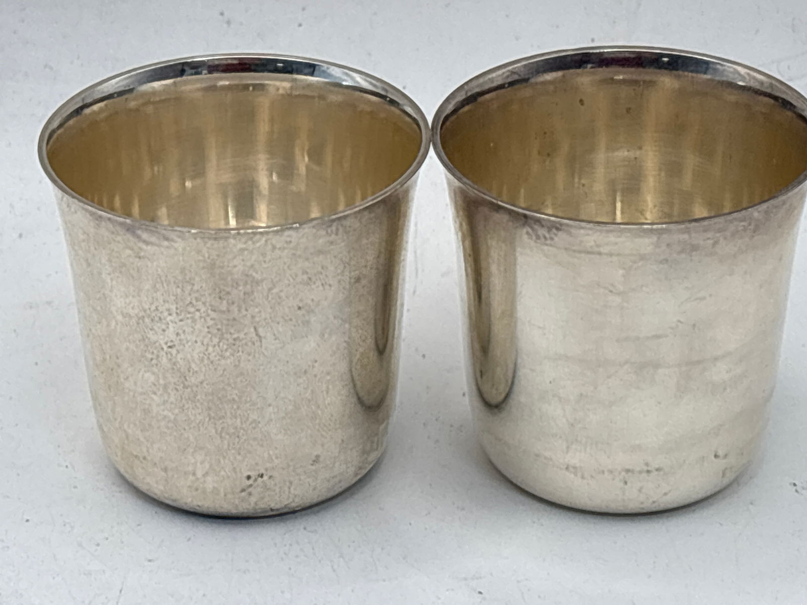 Pair Tiffany & Co. sterling silver 1&7/8 inch small cups; 94 grams (1 of 7)