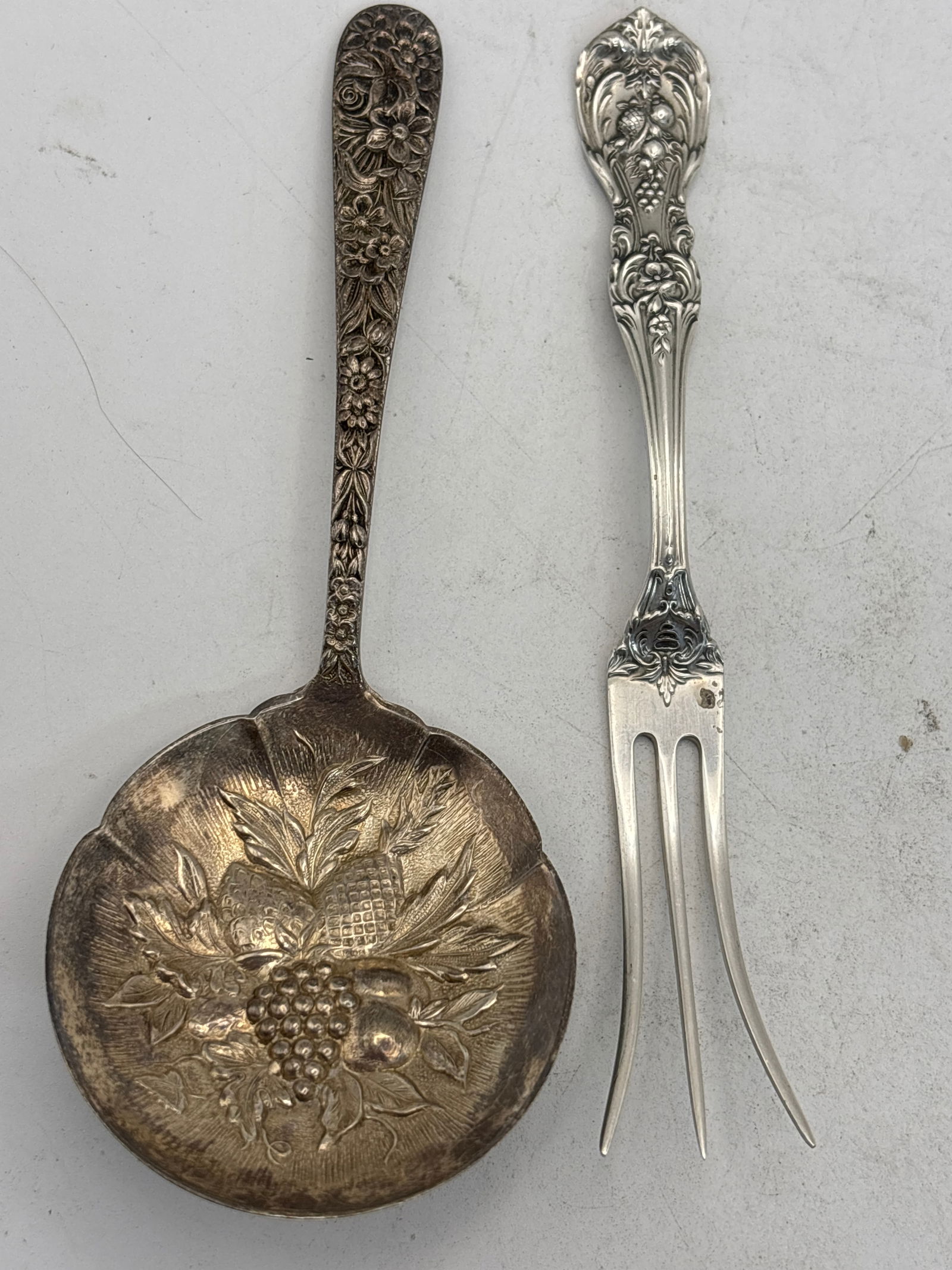 S.Kirk 5 inch serving spoon & Reed Barton cocktail; sterling Silver;46 grams (1 of 6)