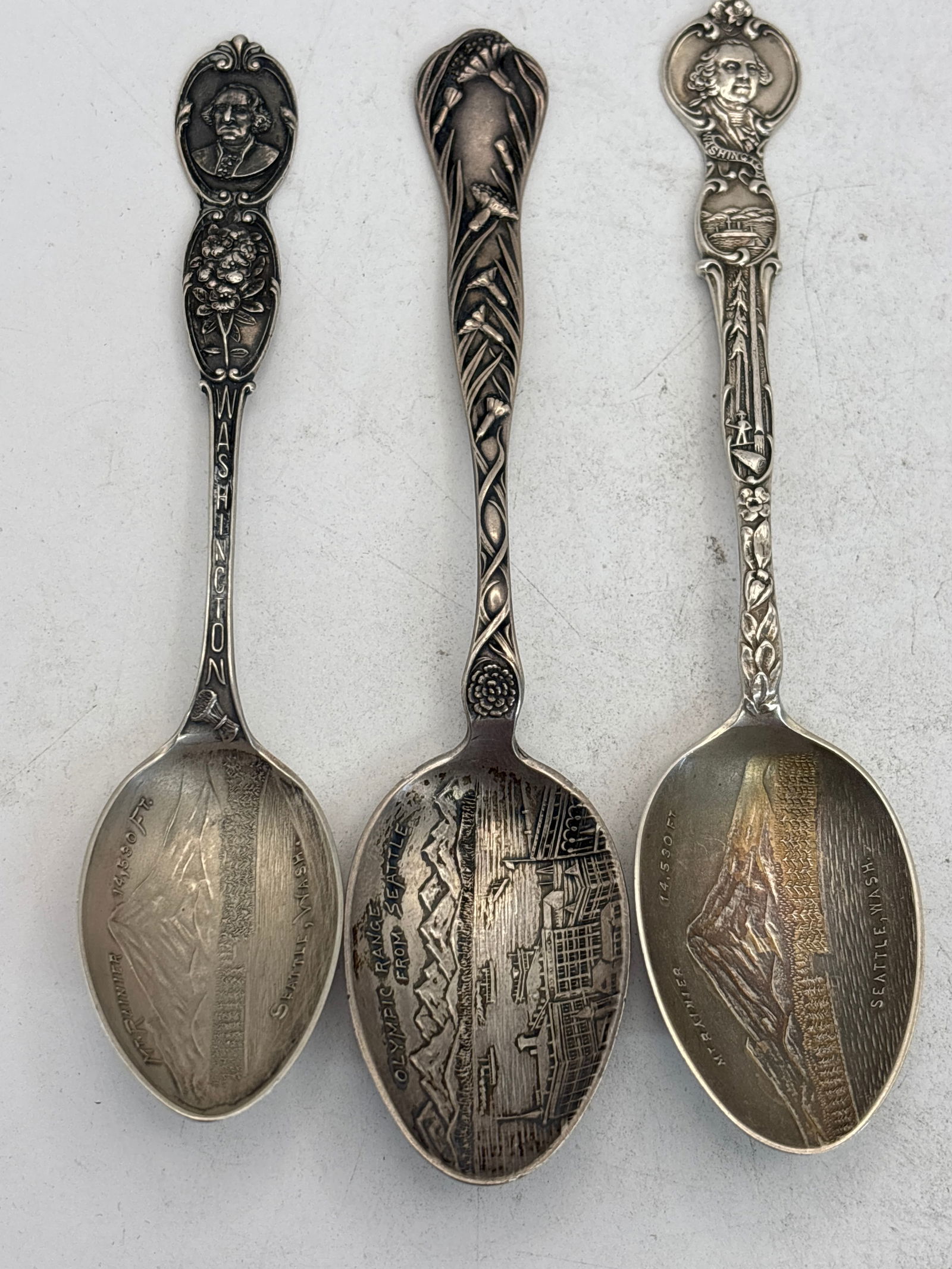 Three Seattle, Washington Sterling silver 5&1/2 inch souvenir spoons; 50 grams (1 of 8)