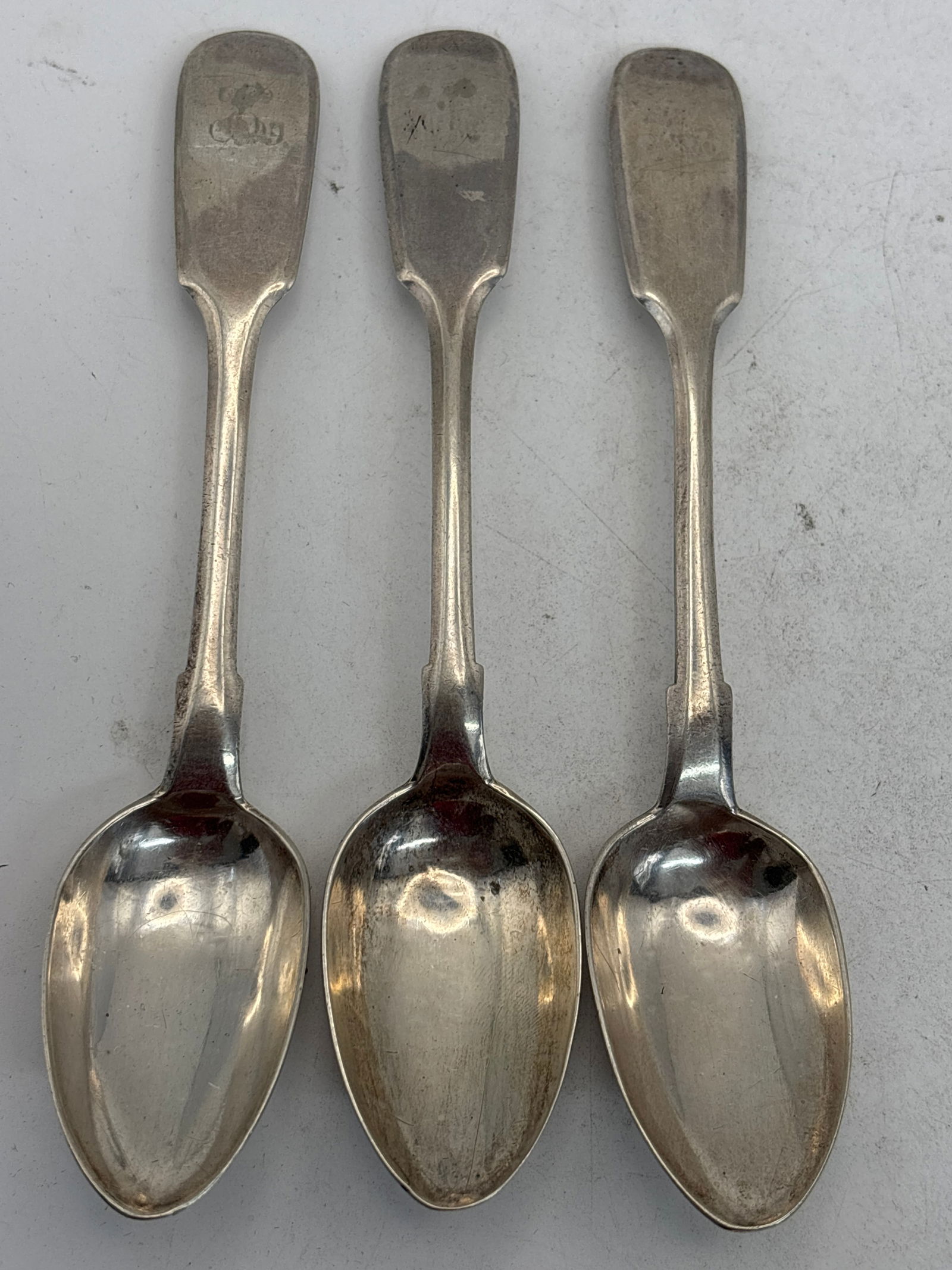 Rare three Russian 84 silver (87.5%) 1865 tea 5&3/4 inch spoons ; 74 grams (1 of 6)