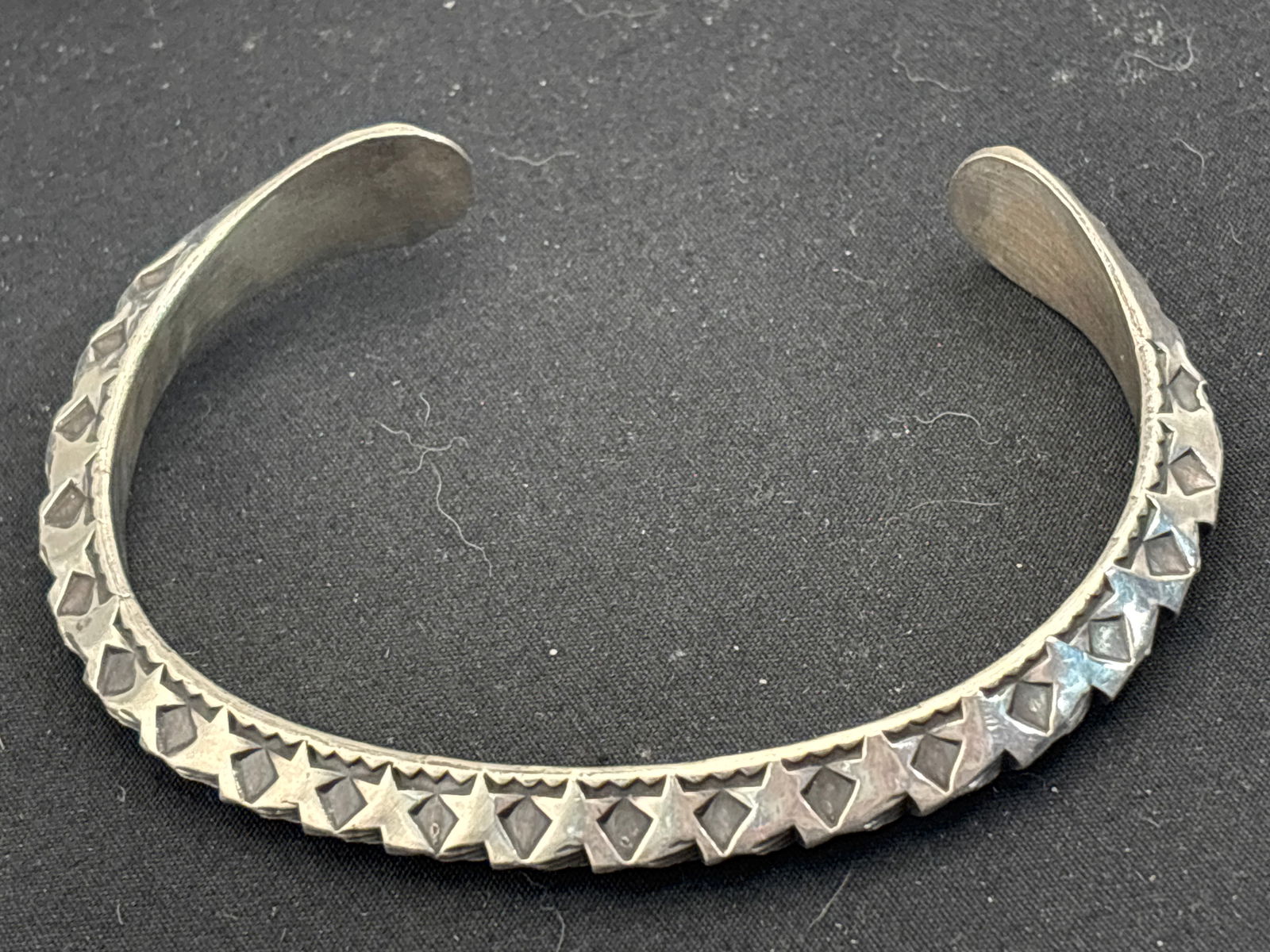 Native handcrafted Heavy sterling silver cuff bracelet ; 49 grams (1 of 7)