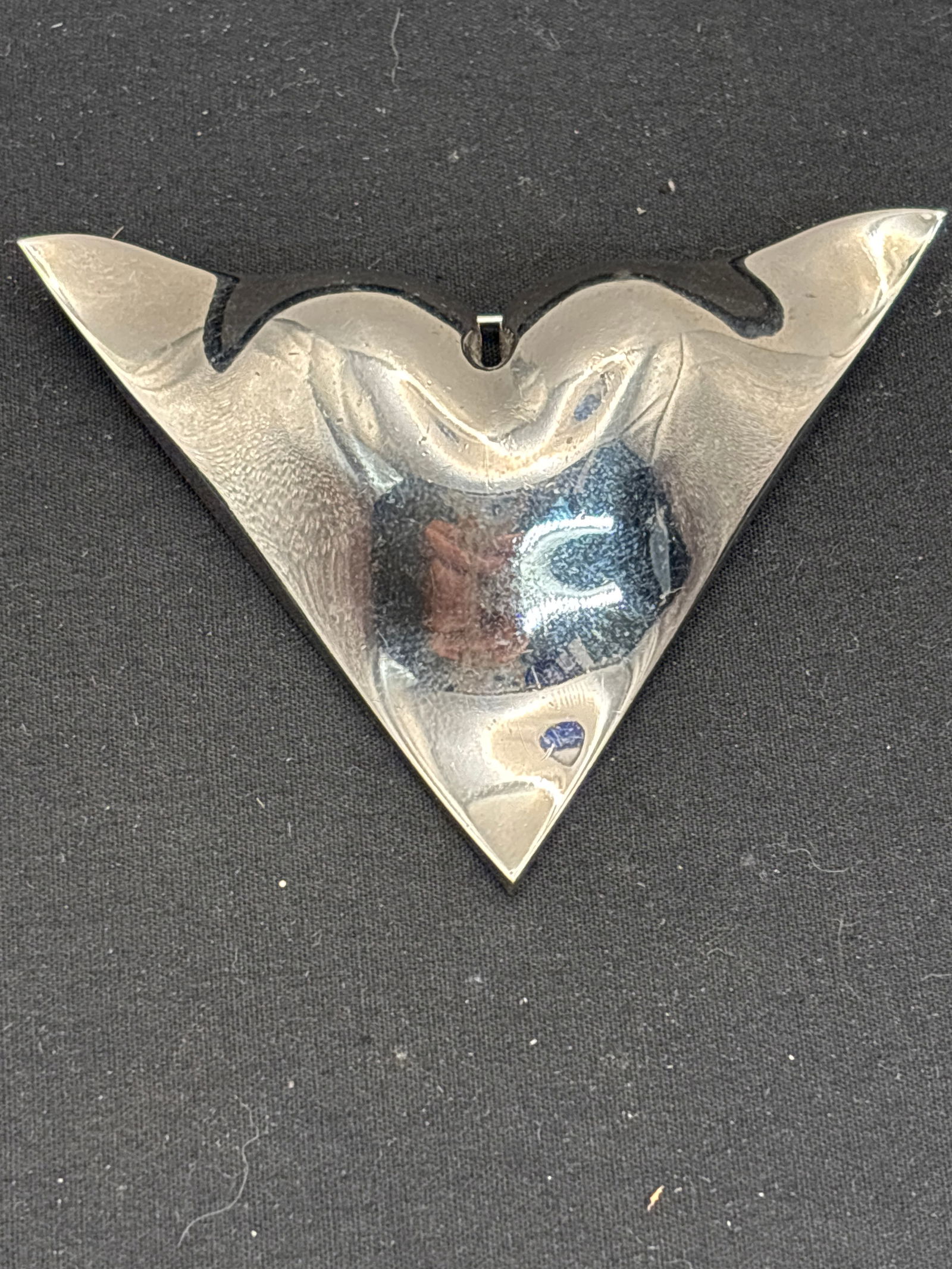 Large modern triangular design handcrafted Heavy sterling silver brooch ; 30 grams (1 of 6)