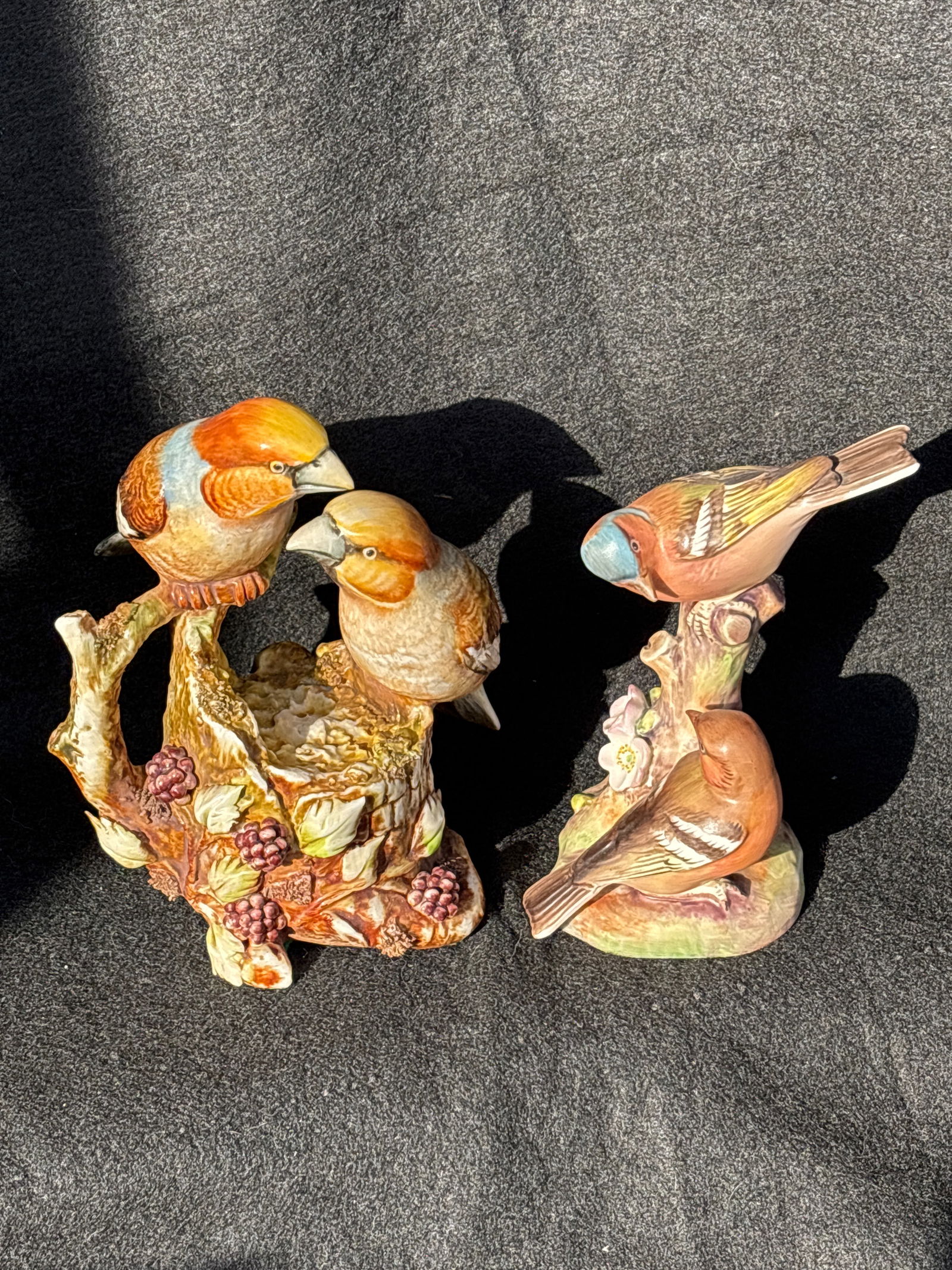 Two Vintage Royal Worcester & A.Borsato 5 inch bird group figures (1 of 7)