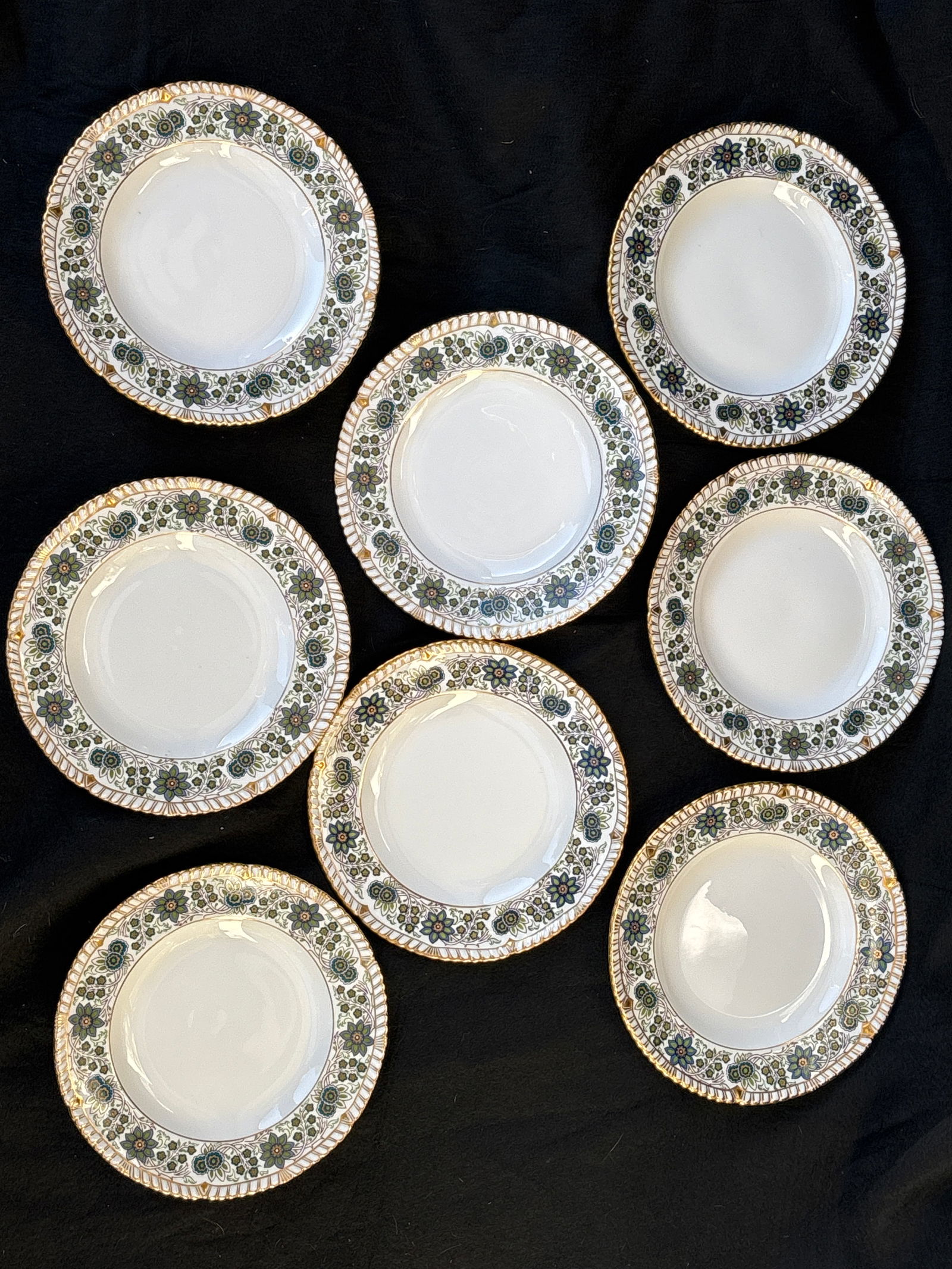 1st quality Set of eight Caliph A .1287 Royal Crown Derby 8&1/2 inch plates (1 of 9)