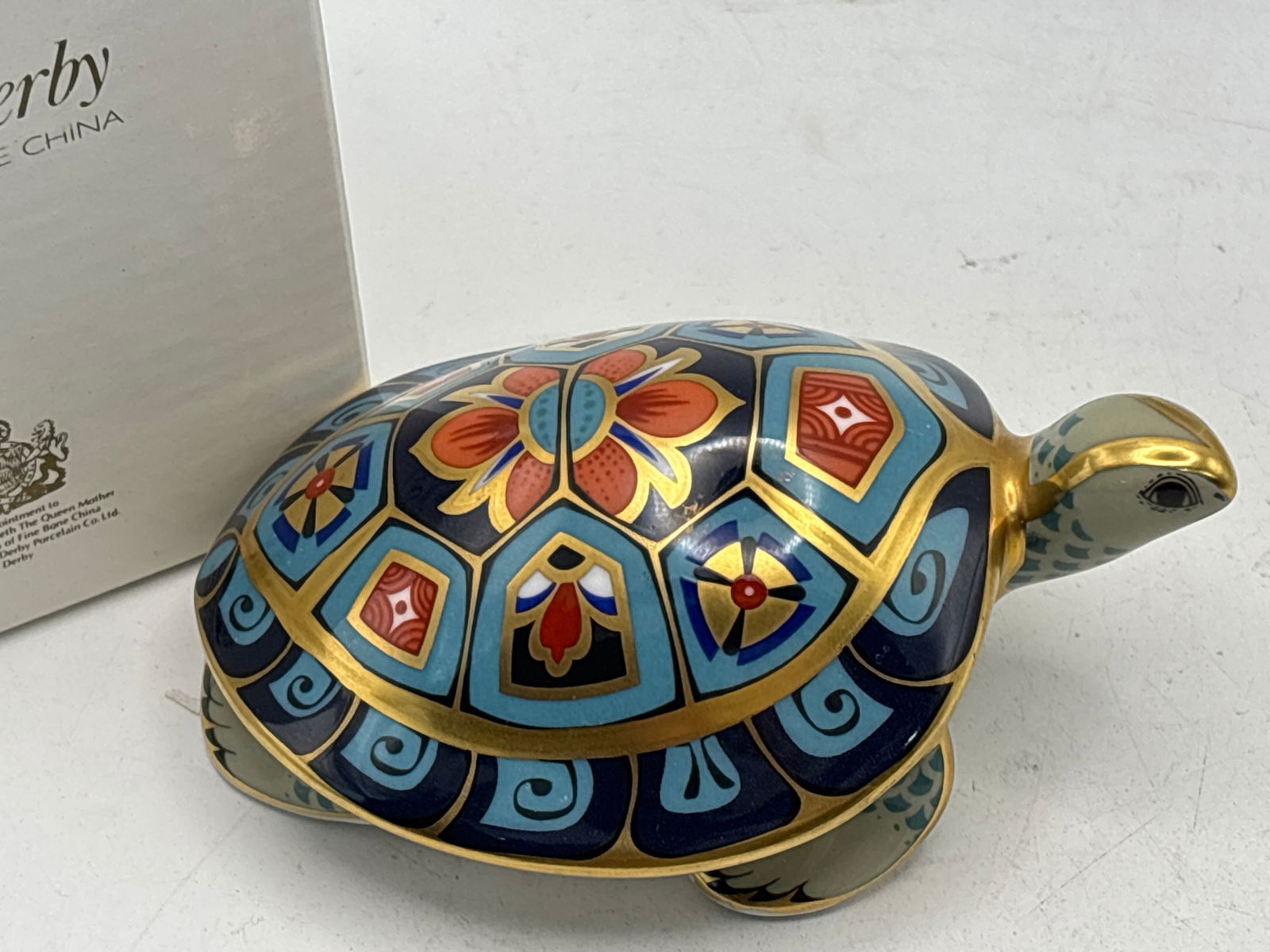Colorful Royal Crown Derby Imari Terrapin 4 inch paperweight (1 of 7)