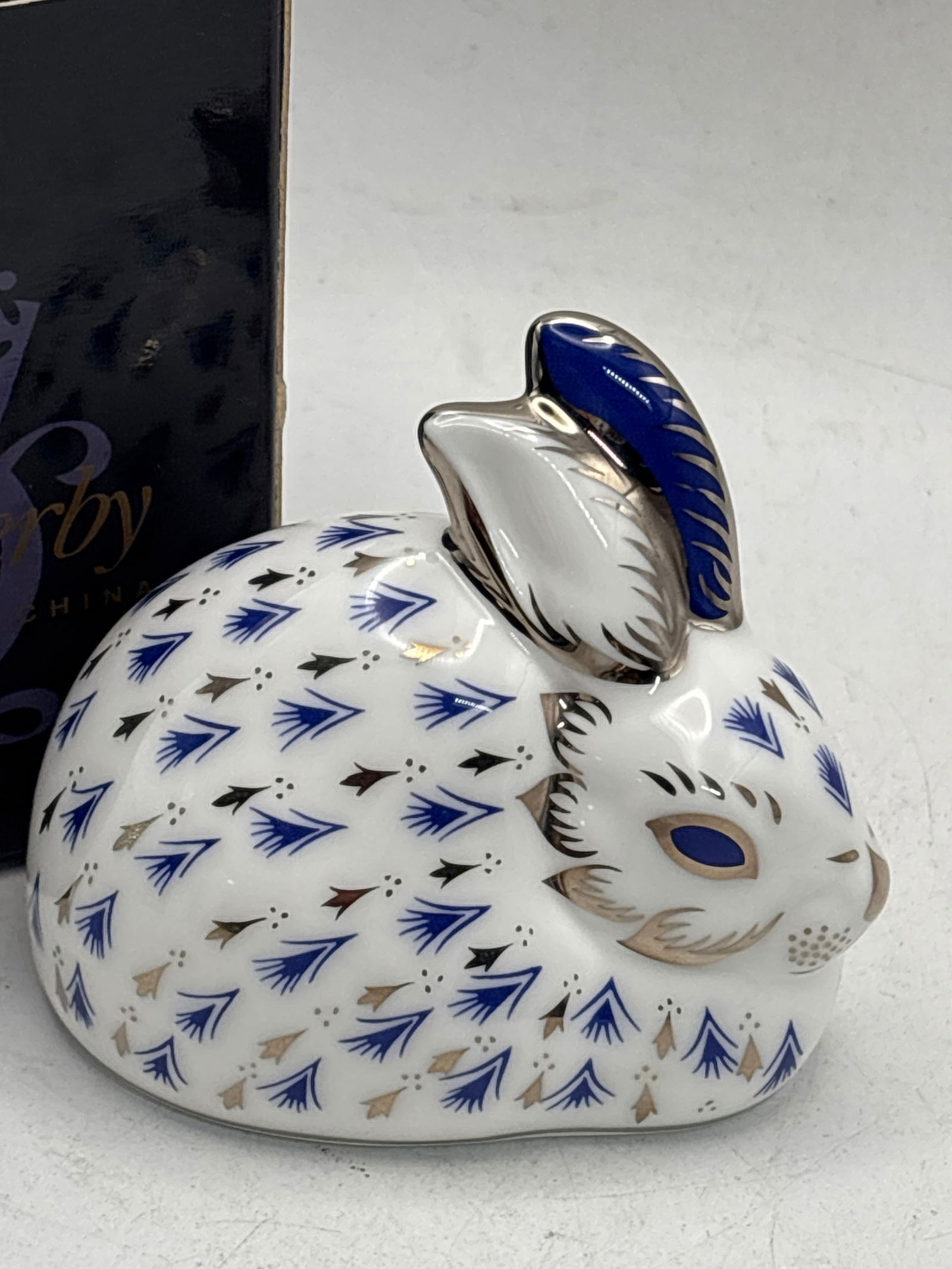25th anniversary Silver Royal Crown Derby rabbit 3 inch paperweight (1 of 6)