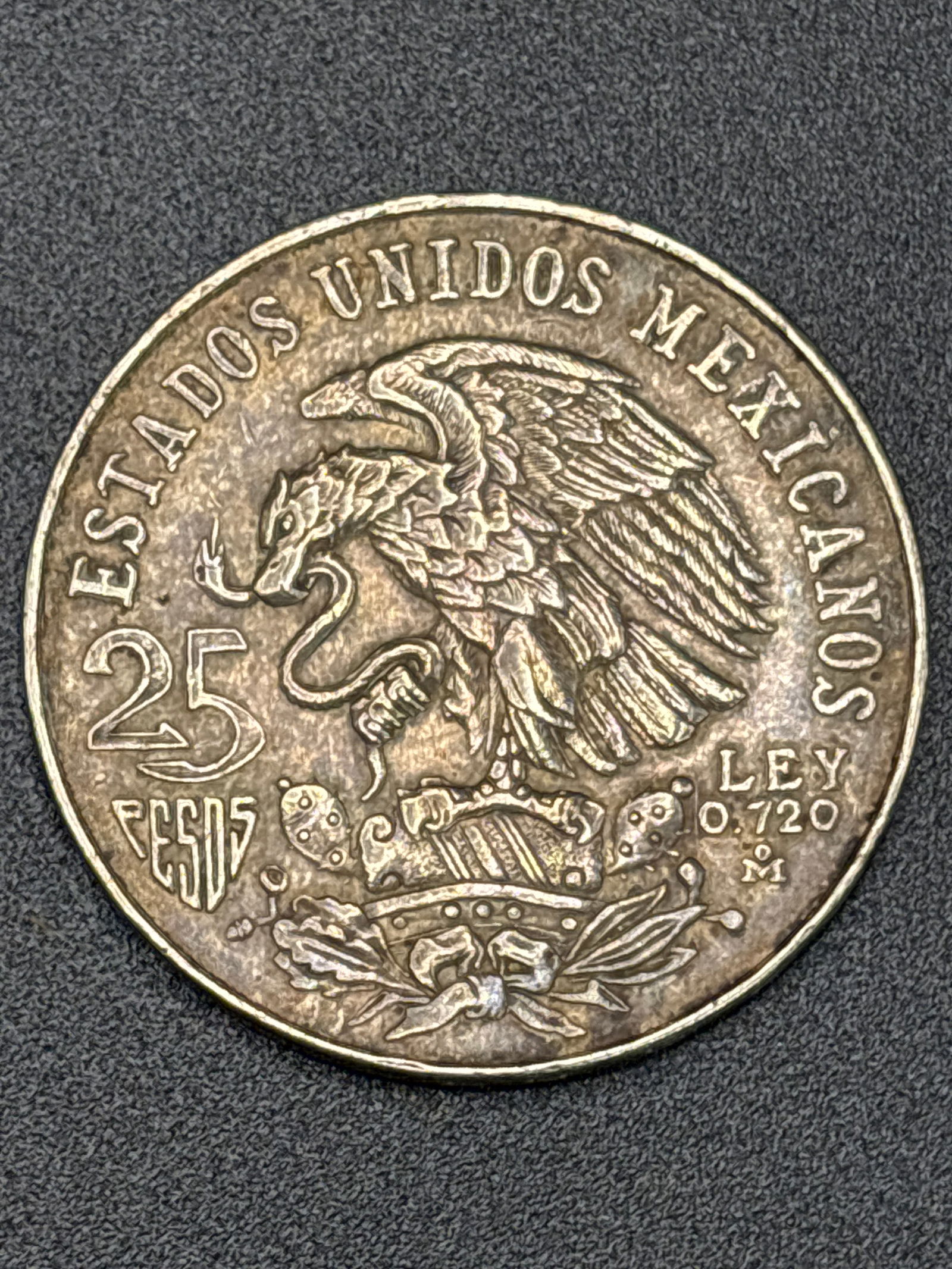 72% silver 1968 Mexican 25 Pesos silver Summer Olympics coin; 22.5 grams (1 of 7)