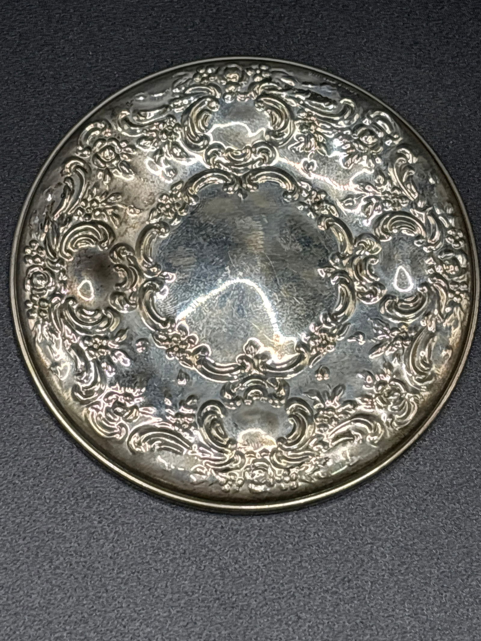 Vintage Towle sterling silver vanity circular mirror; 63 grams inclusive (1 of 6)