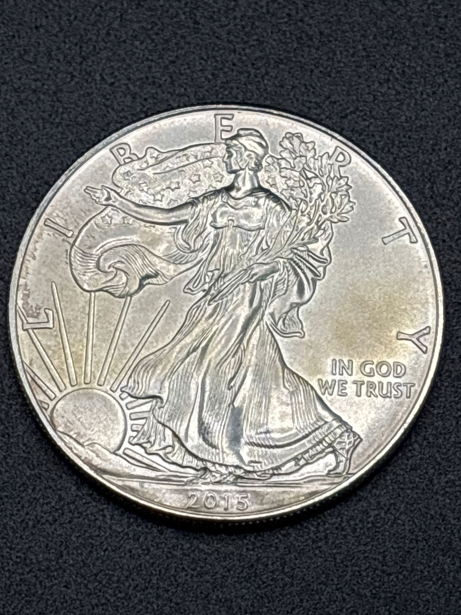 1 troy ounce 99.9% fine silver 2015 American Silver Eagle coin (1 of 6)