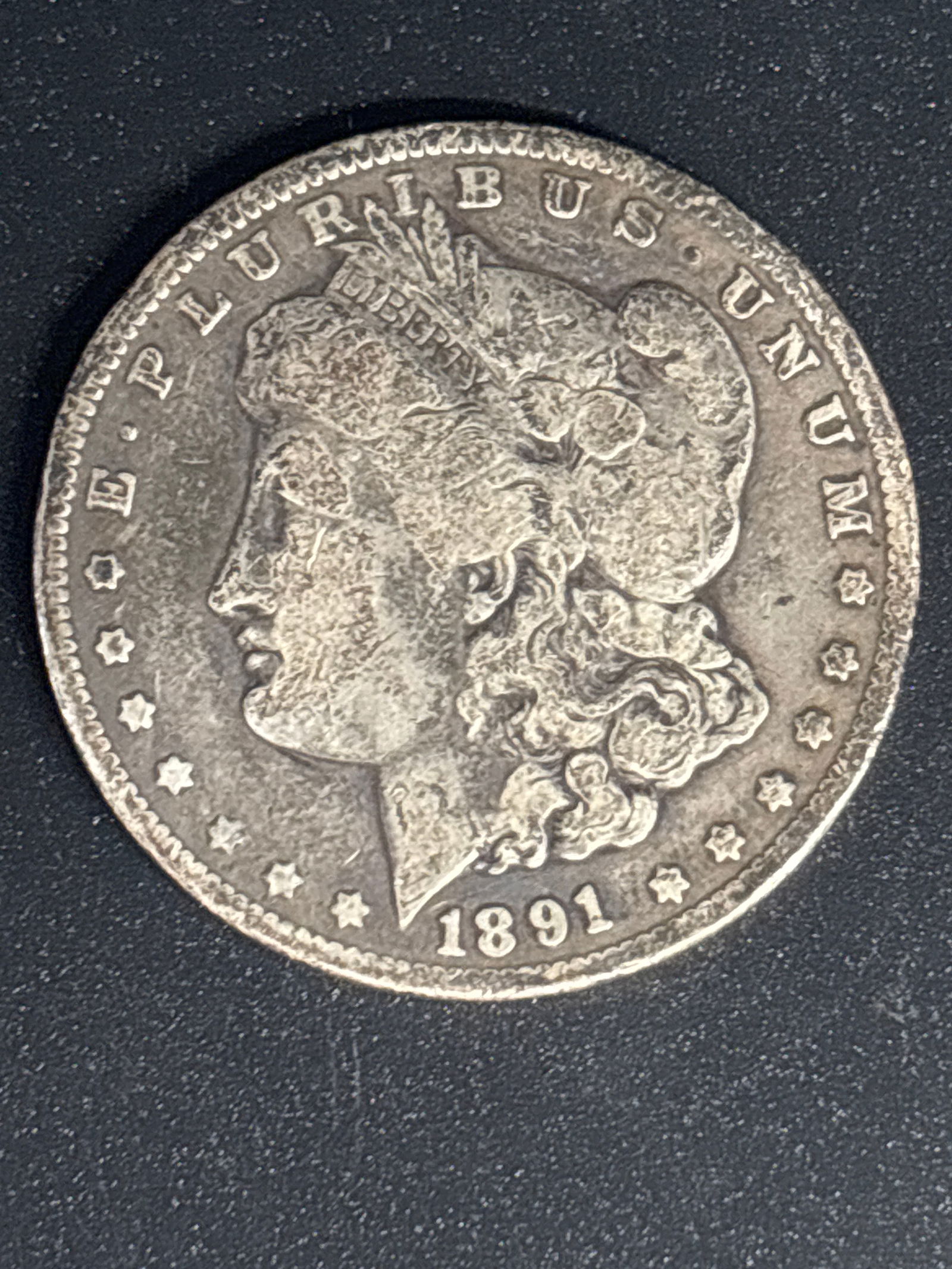 Early dated 1891 Morgan American silver dollar (1 of 5)