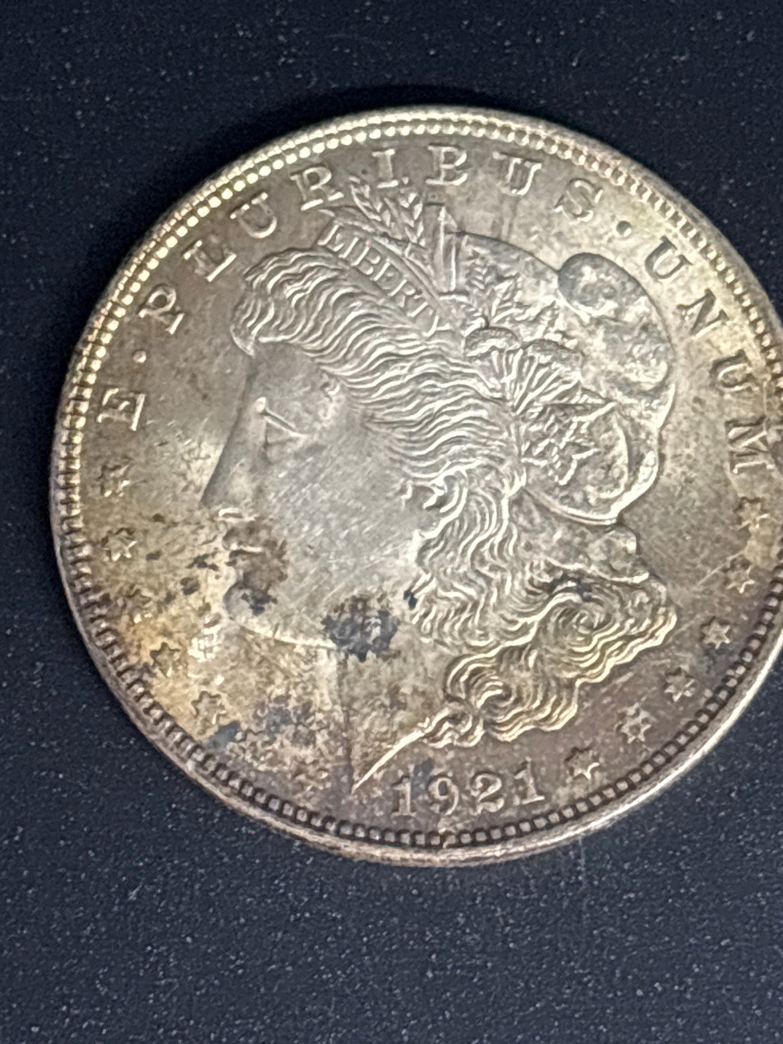 dated 1921Morgan American silver dollar