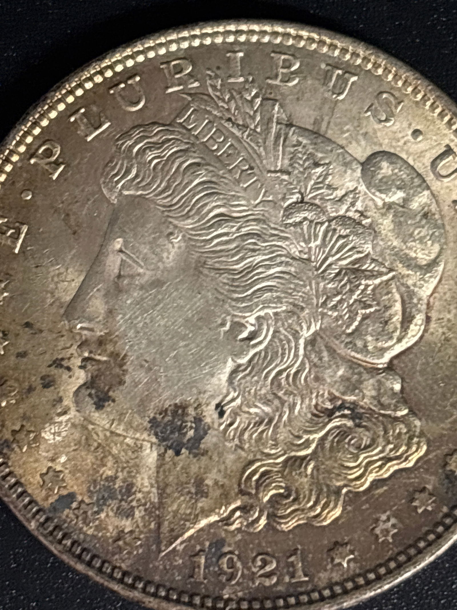 dated 1921Morgan American silver dollar - 3