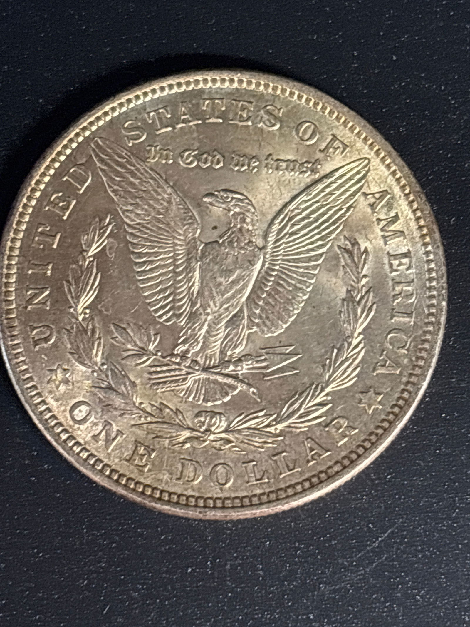 dated 1921Morgan American silver dollar - 4