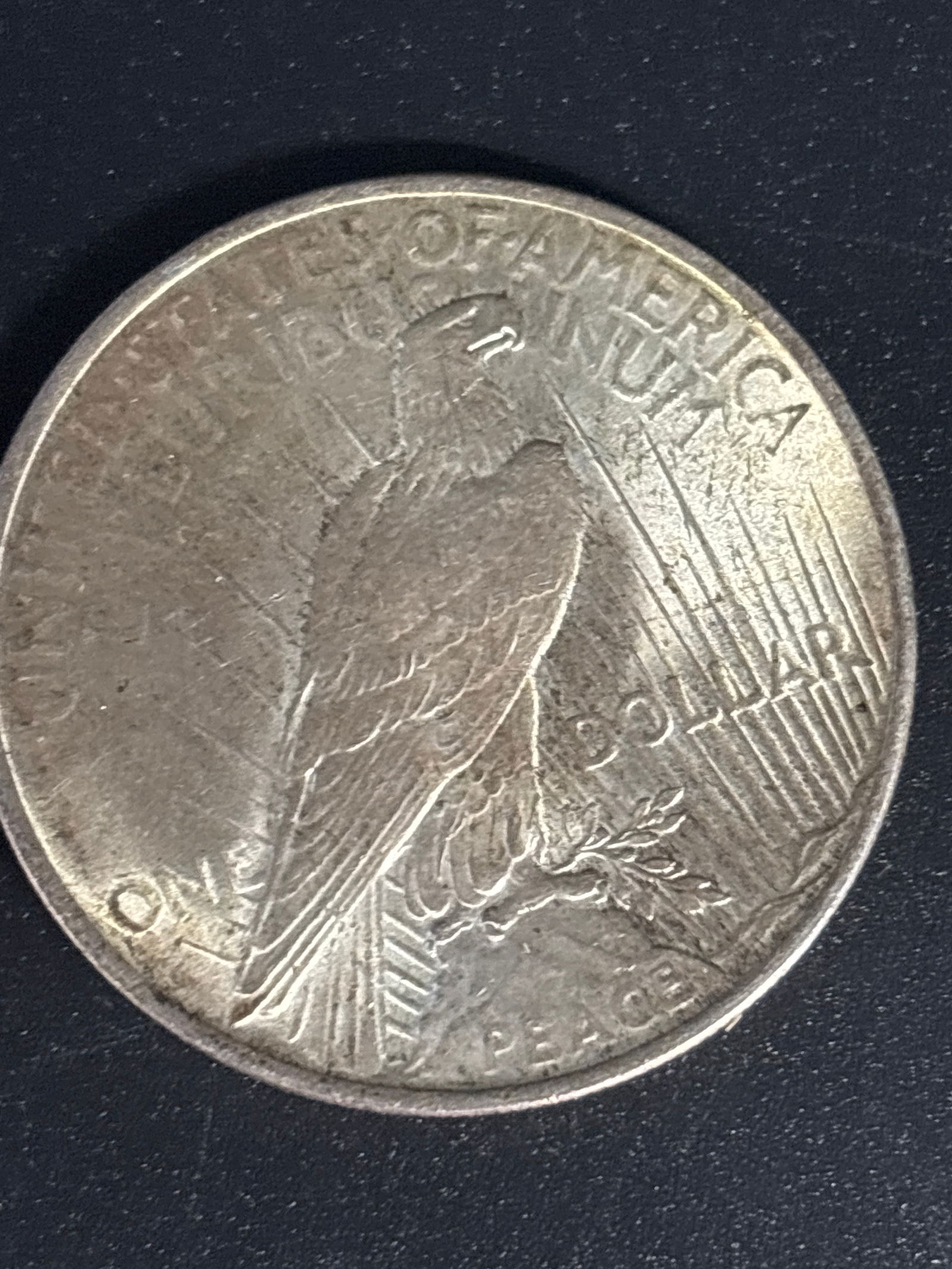 Two dated 1923 Peace American silver dollars - 5