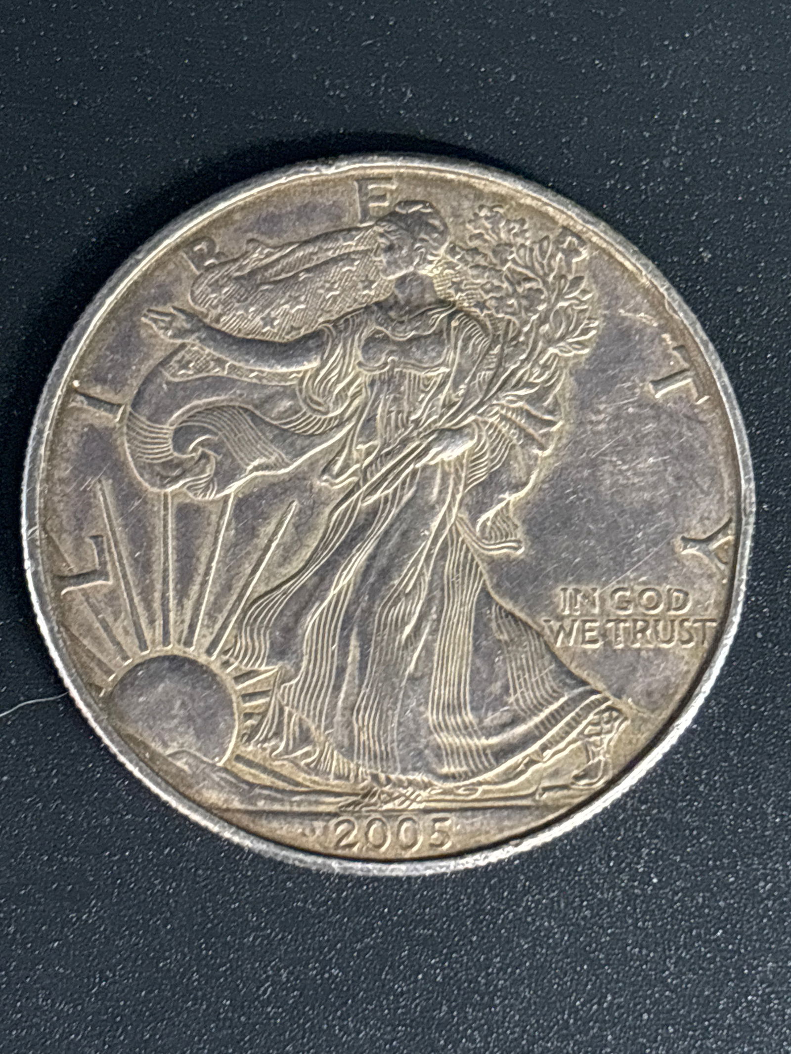 .999 fine 2005 American Silver Eagle dollar 1 Troy Ounce coin (1 of 4)