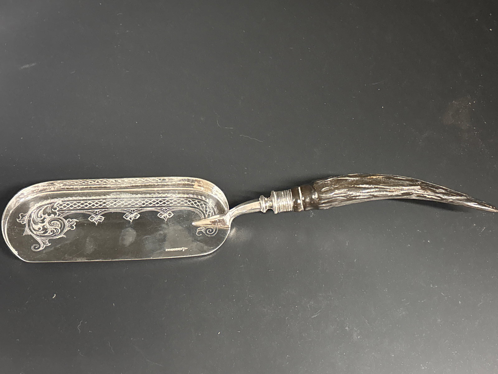 antique table crumber w/English sterling silver ferrell collar (1 of 7)