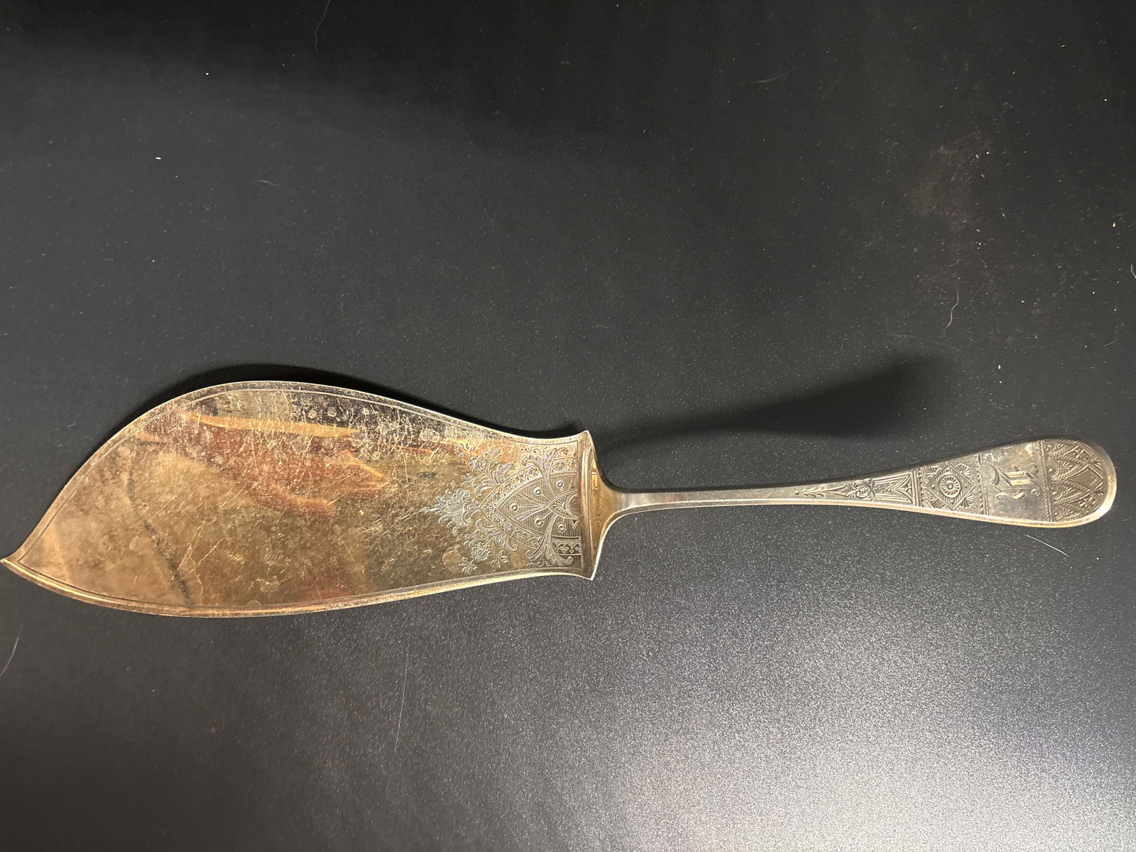 Victorian Tiffany & Co. sterling silver 12 inch fish server; 144 grams (1 of 7)