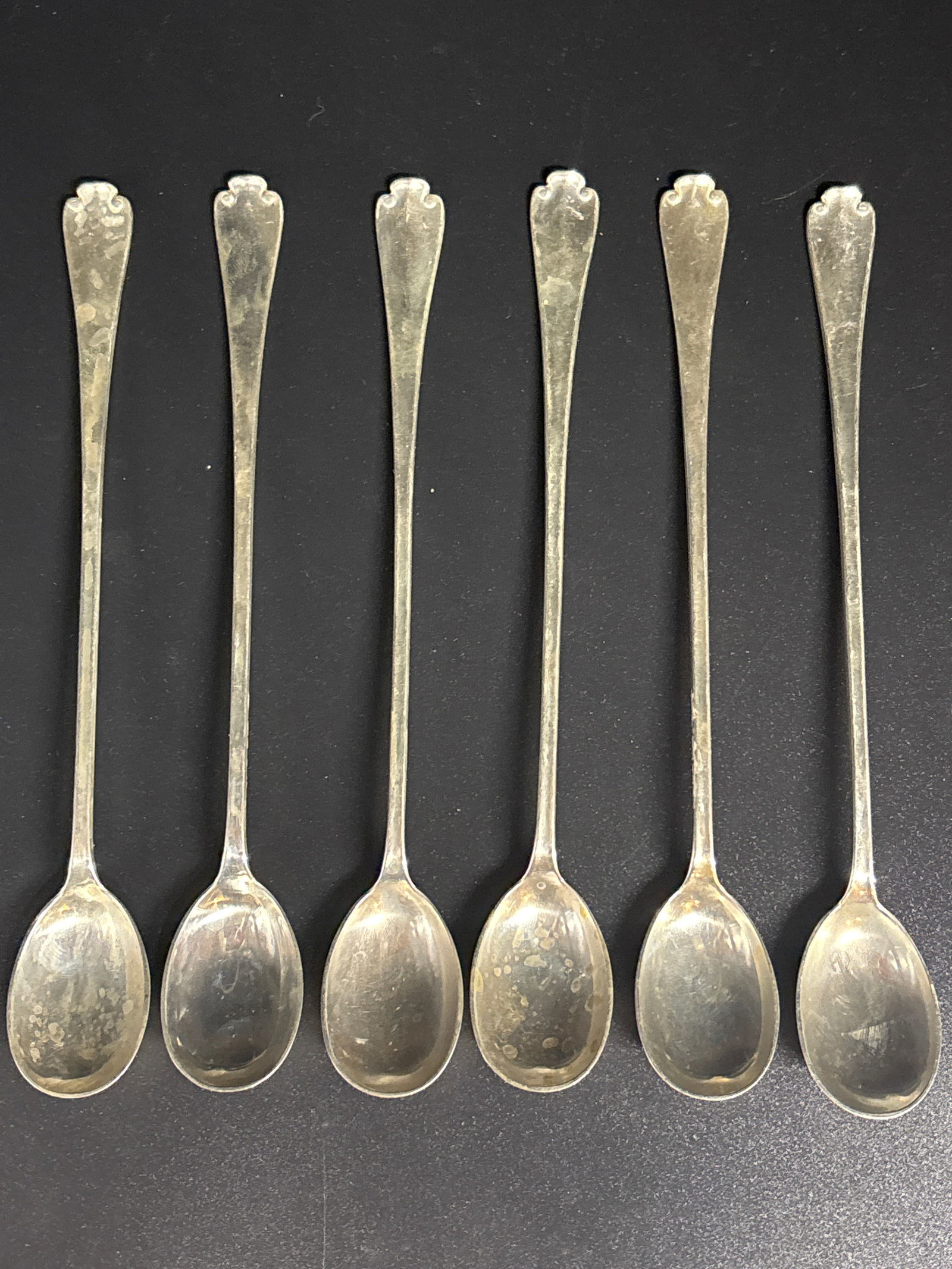 Set of six Art Deco period Tiffany & Co. sterling silver 7&1/2 inch spoons; 204grams (1 of 7)
