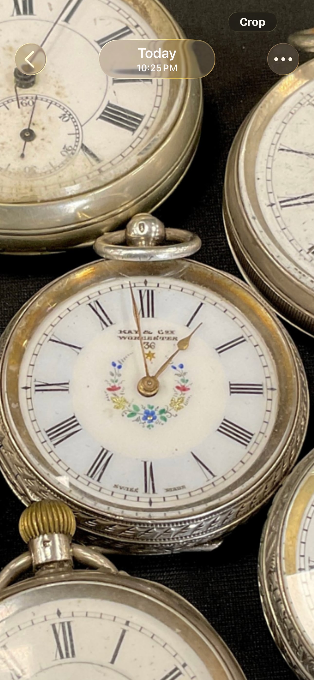 19th C. English .925 silver fob hunter case pocket watch, maker marked WHS; 125 grams (1 of 9)