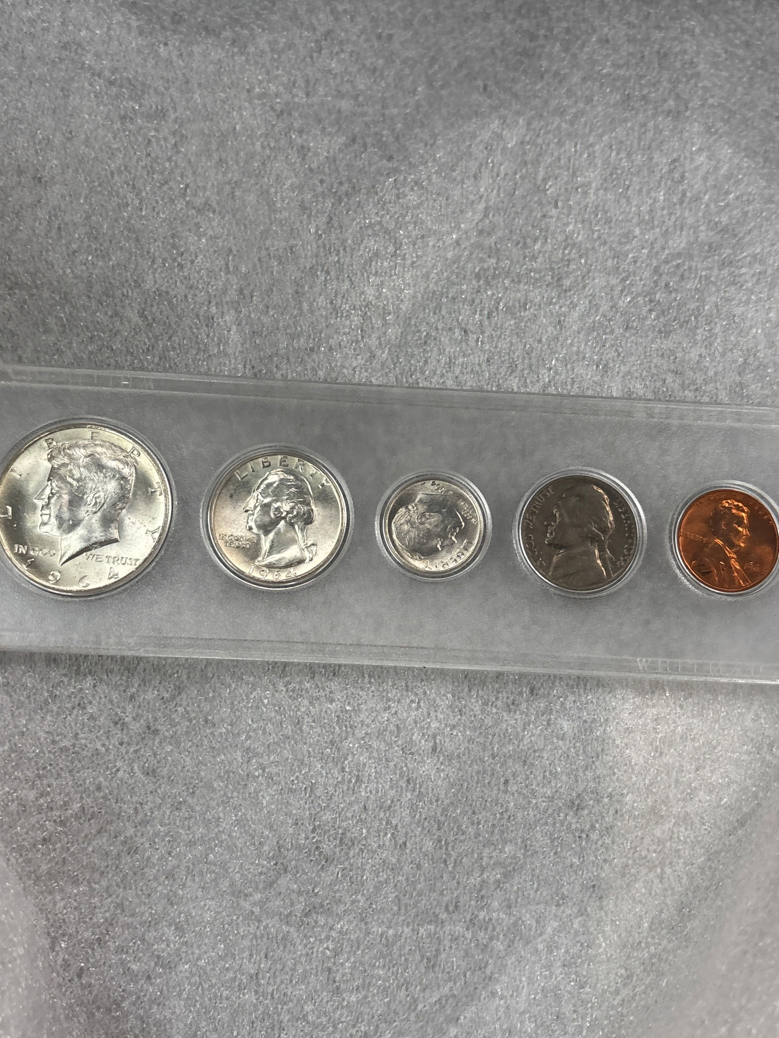 Five coin packaged 1964 Kennedy silver United States Proof Set (1 of 6)