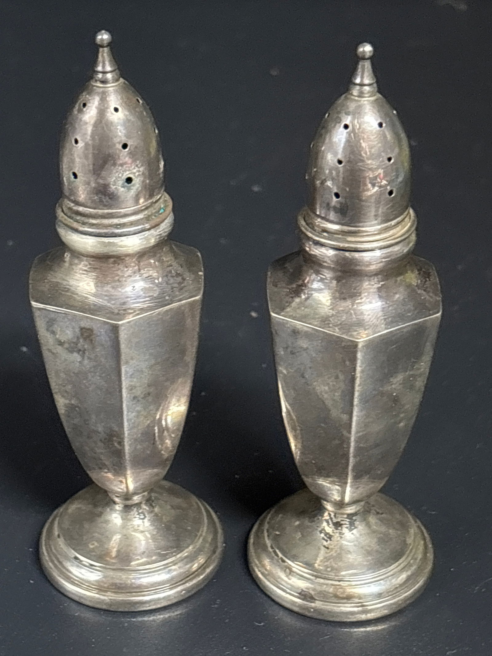 vintage Mueck-Carey Sterling Silver 5 inch salt and pepper shakers; 71 grams (1 of 7)
