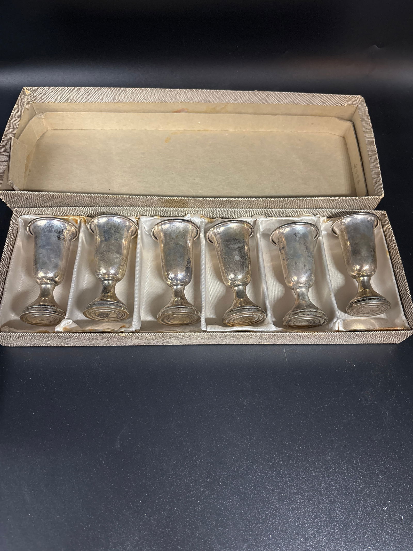 Pair 6 inch antique sterling silver weighted candlestick holders ; 162 grams inclusive (1 of 6)