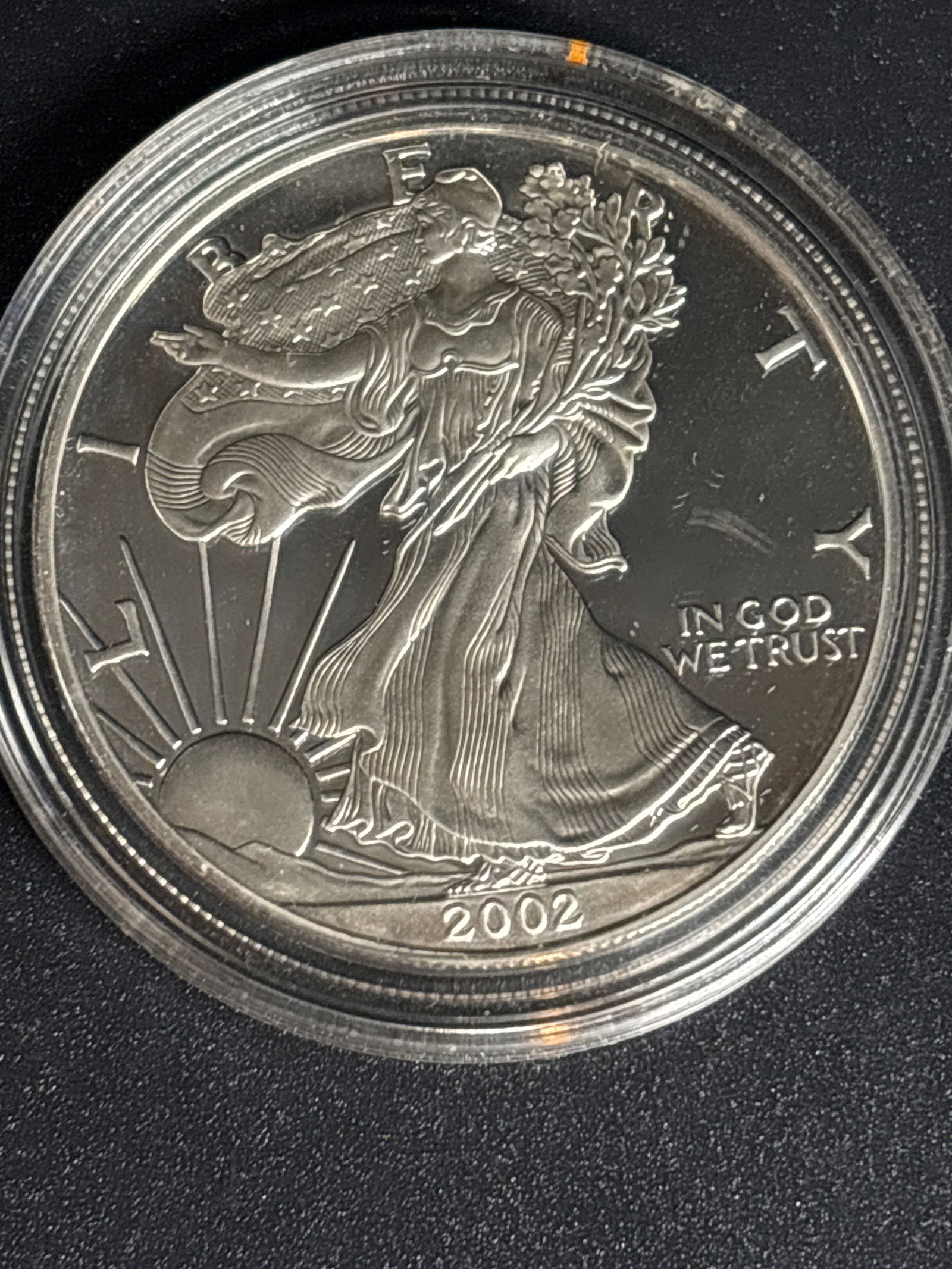 one ounce .999 fine silver 2002 American Silver Eagle one dollar (1 of 5)