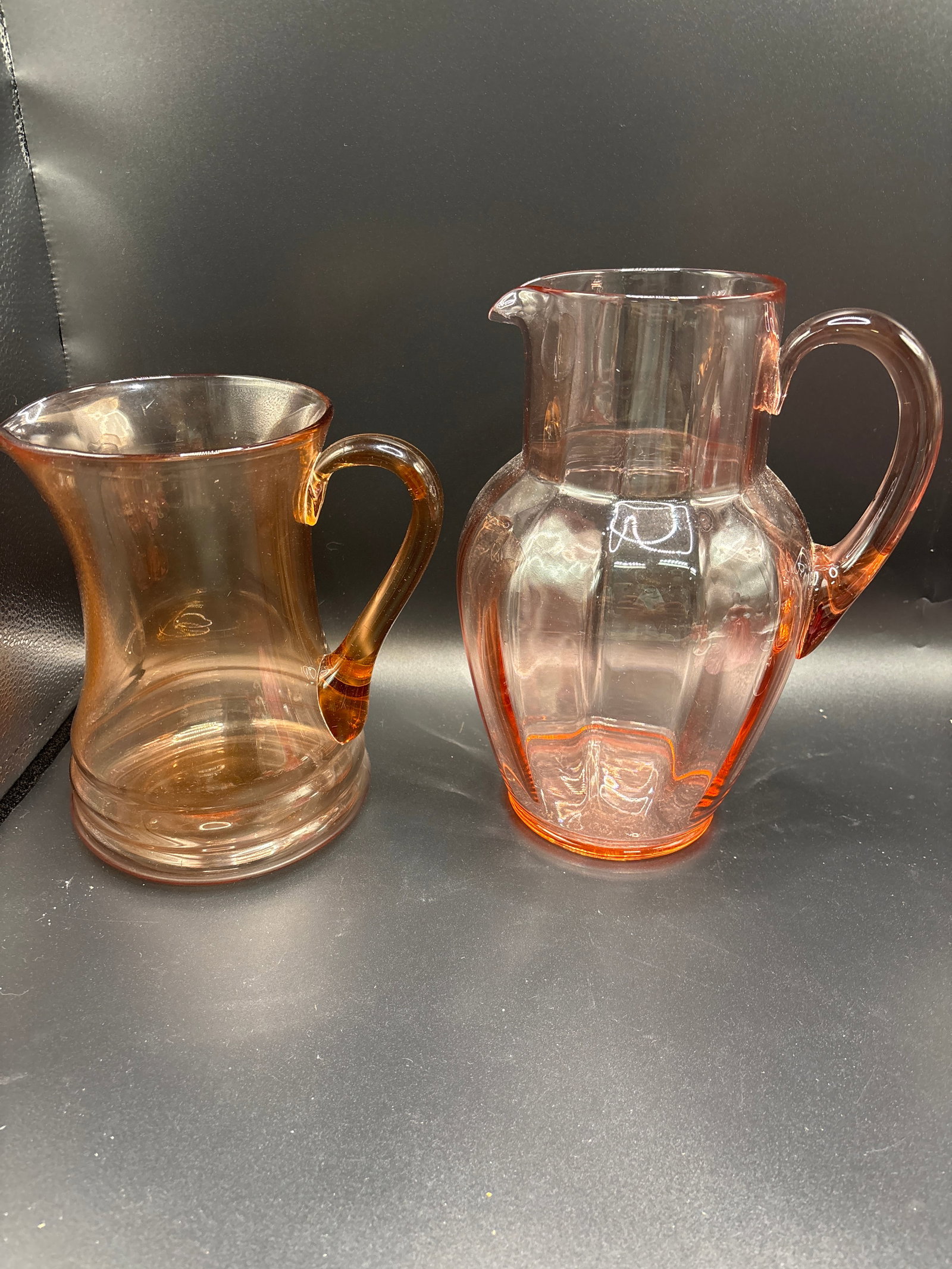 Two pitchers;Macbeth-Evans American Sweetheart Pink Depression, Dunbar Glass (1 of 8)