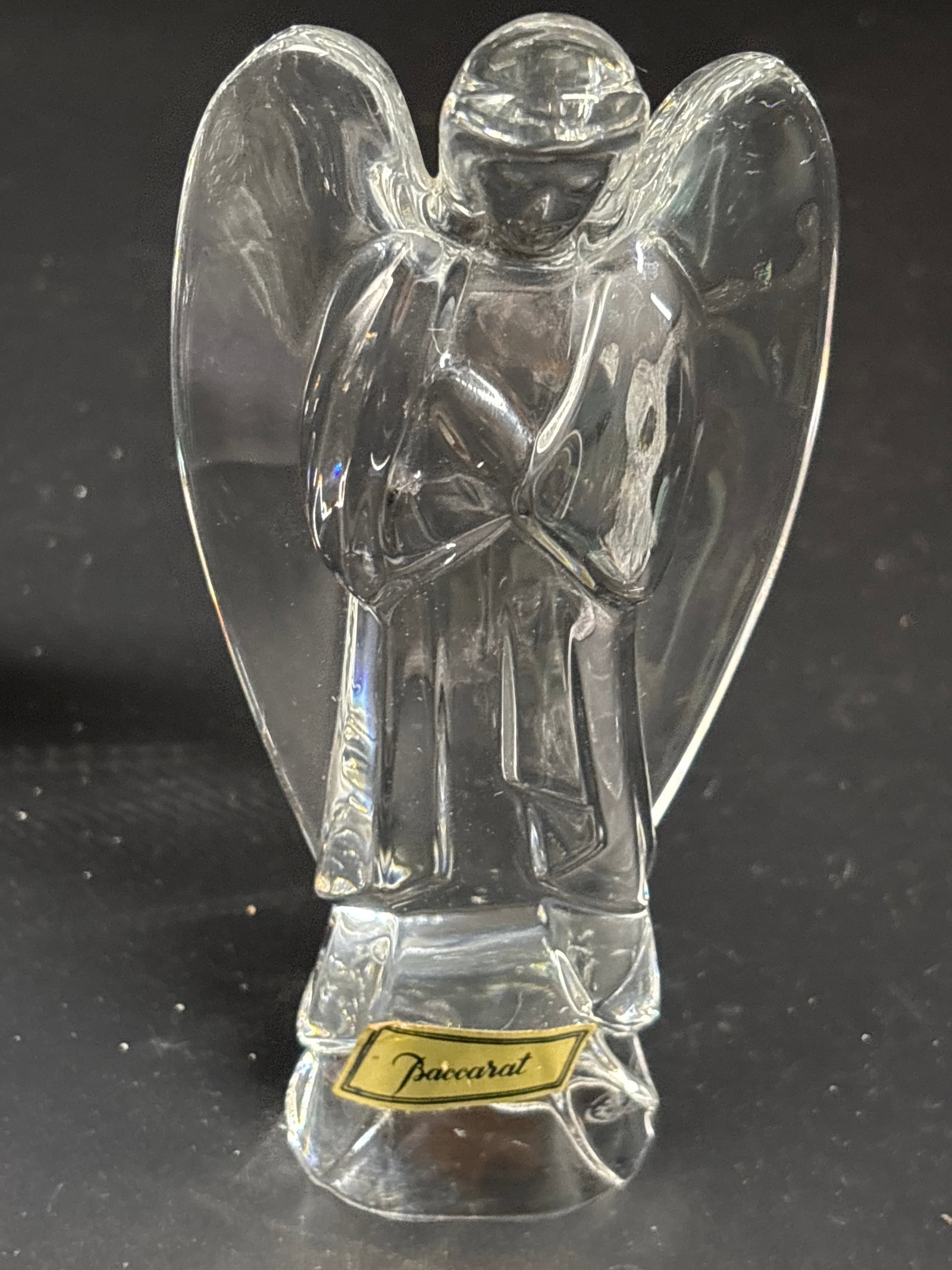 Signed Baccarat French Art Glass Angel 6 inch figurine (1 of 7)